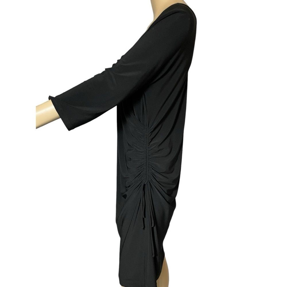 Other Clara Sunwoo V-Neck Side Gathered Side Black Dress Size L Size L / US 10 / IT 46 - 2 Thumbnail