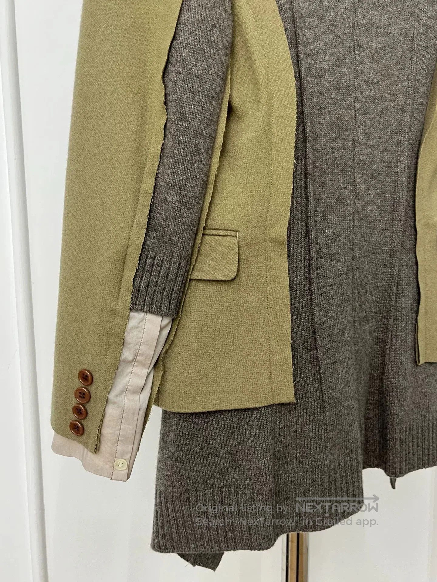 Undercover deconstructed wool suit jacket in beige. Size S / US 4 / IT 40 - 3 Thumbnail