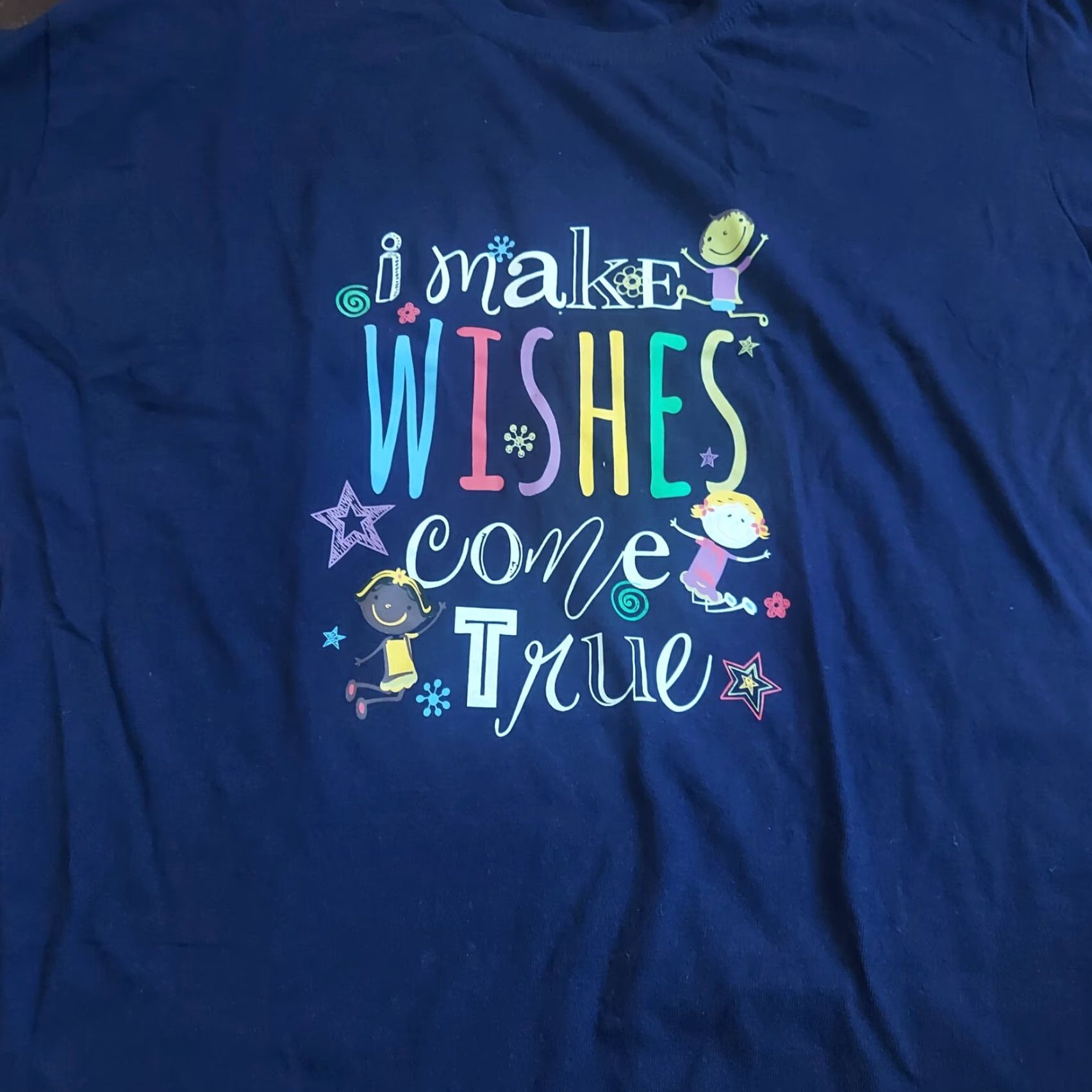 Vintage Unbranded Men’s Blue Short Sleeve I Make Wishes Come True Graphic Print T-shirt L Size US L / EU 52-54 / 3 - 6 Thumbnail