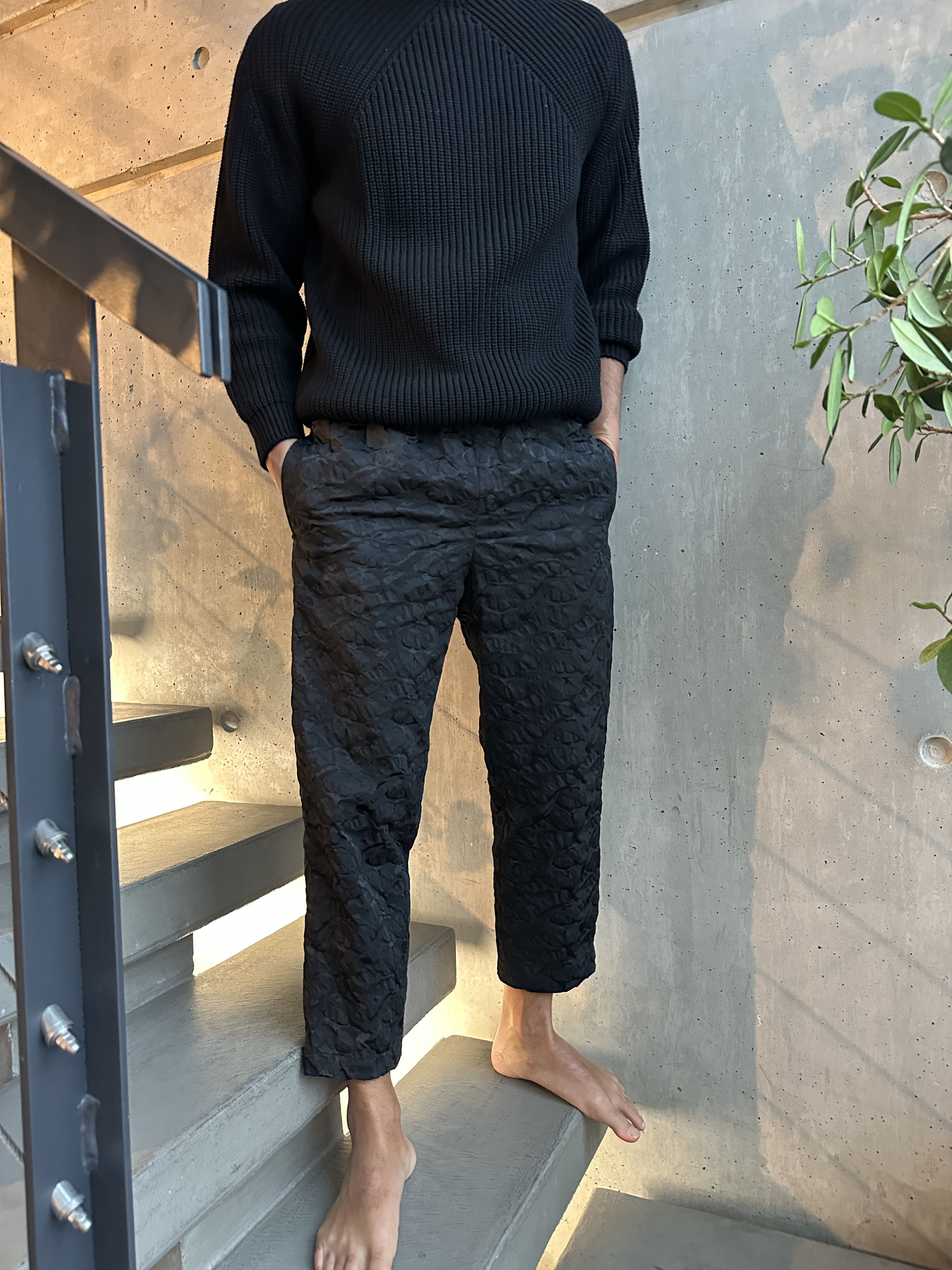 Comme des Garcons Textured black pant Size US 36 / EU 52 - 1 Thumbnail
