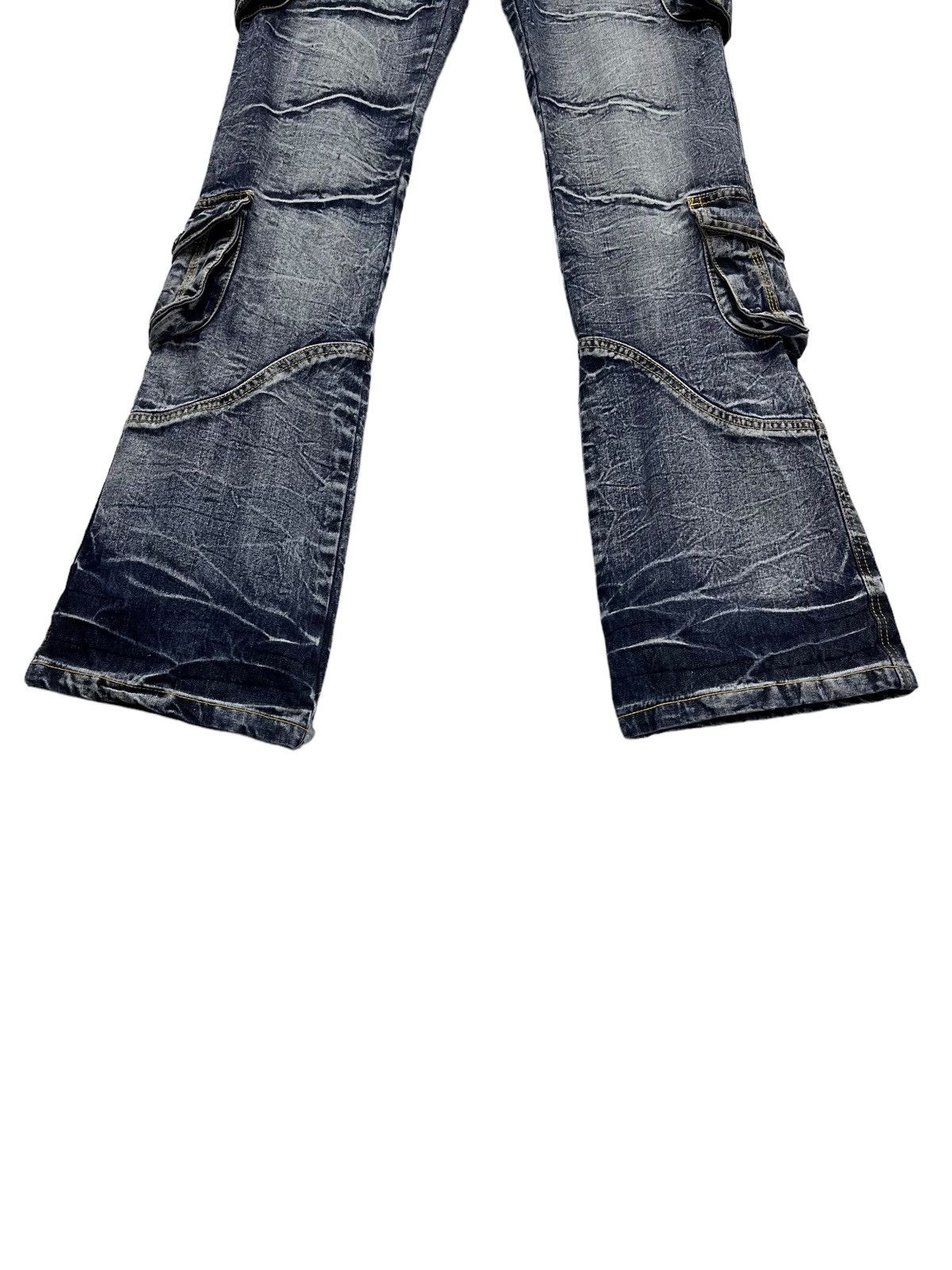 LOWBOX 🔥LOWBOX Distressed Whiskered Multipocket Punk Flare Denim Size US 29 - 10 Thumbnail