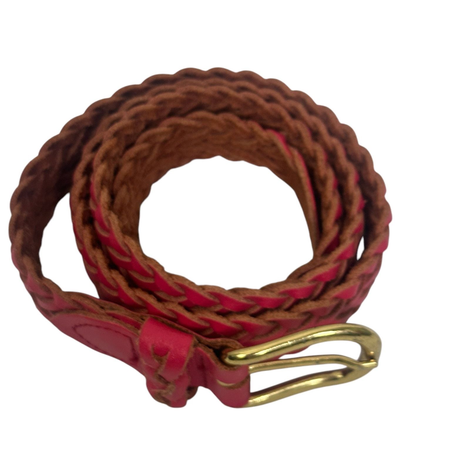 Vintage Vintage 80s Capezio Hot Pink Braided Leather Belt M/L Size ONE SIZE - 6 Thumbnail