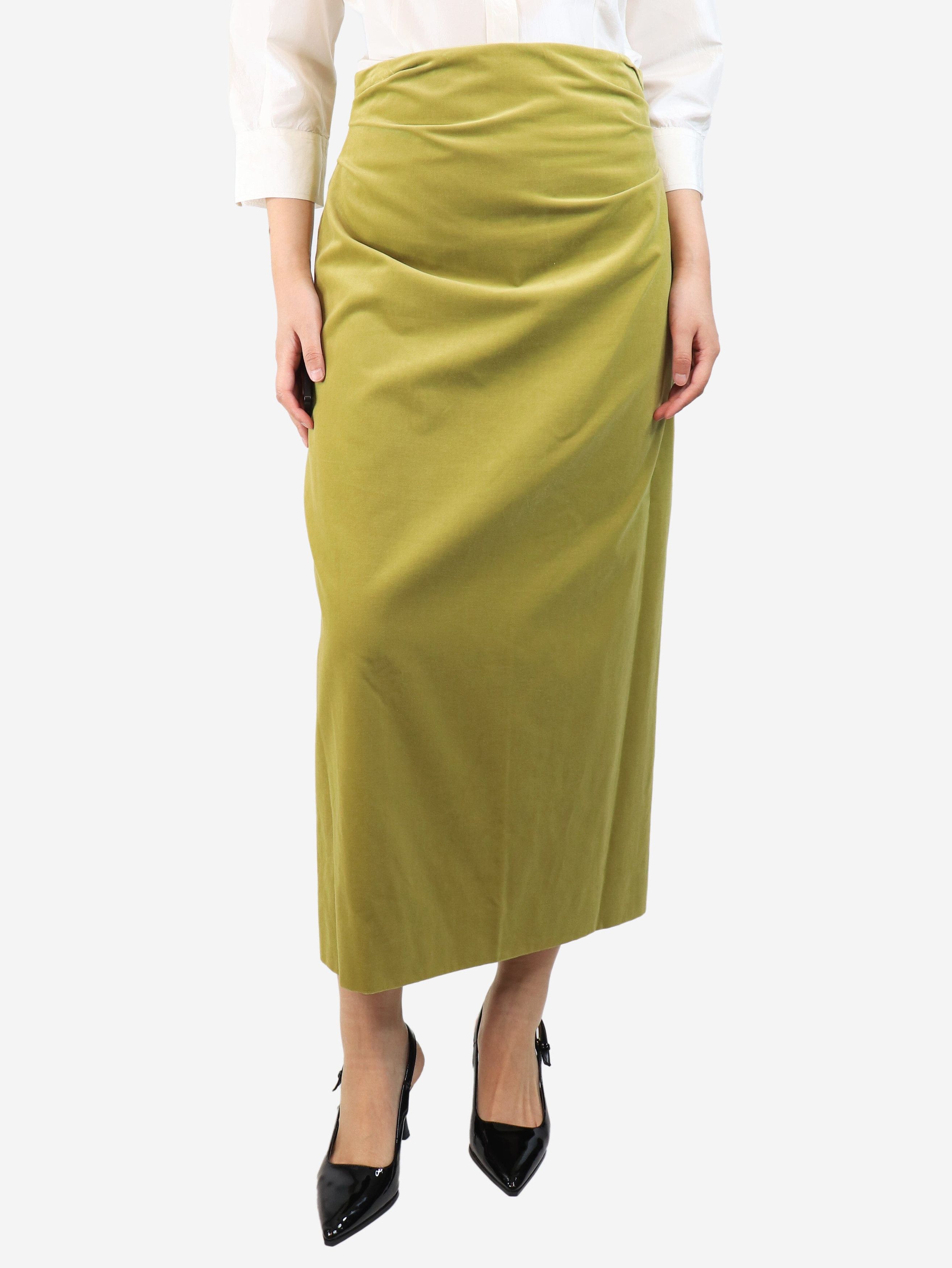 Dries Van Noten Sheraz viscose and cotton skirt with reptile