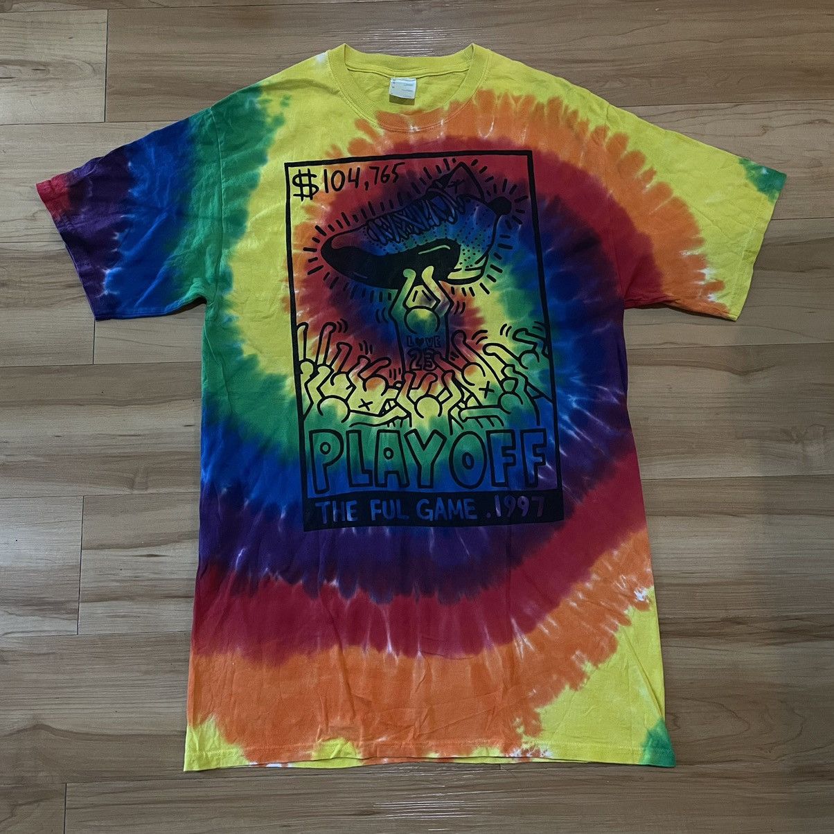 Keith Haring Vintage keith haring air jordan 1997 tie dye t-shirt Size US L / EU 52-54 / 3 - 1 Thumbnail
