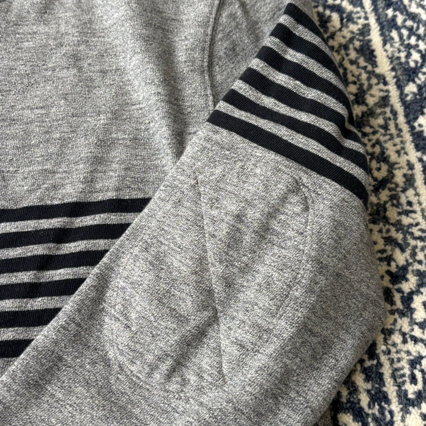 J.Crew J. Crew Sweatshirt Mens M Gray Striped Crewneck Elbow Patches Pullover Knit Long Sleeve Casual Streetwear Size US M / EU 48-50 / 2 - 5 Thumbnail