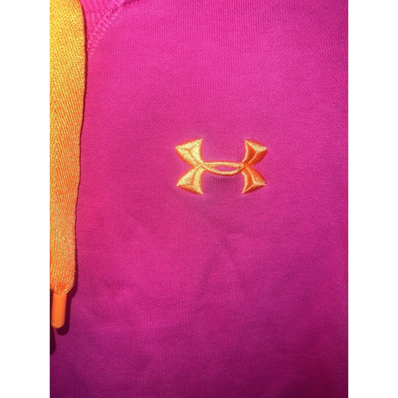Under Armour Under Armor Hooded Sweatshirt Womens Small Pink Orange Shirt Size S / US 4 / IT 40 - 3 Thumbnail