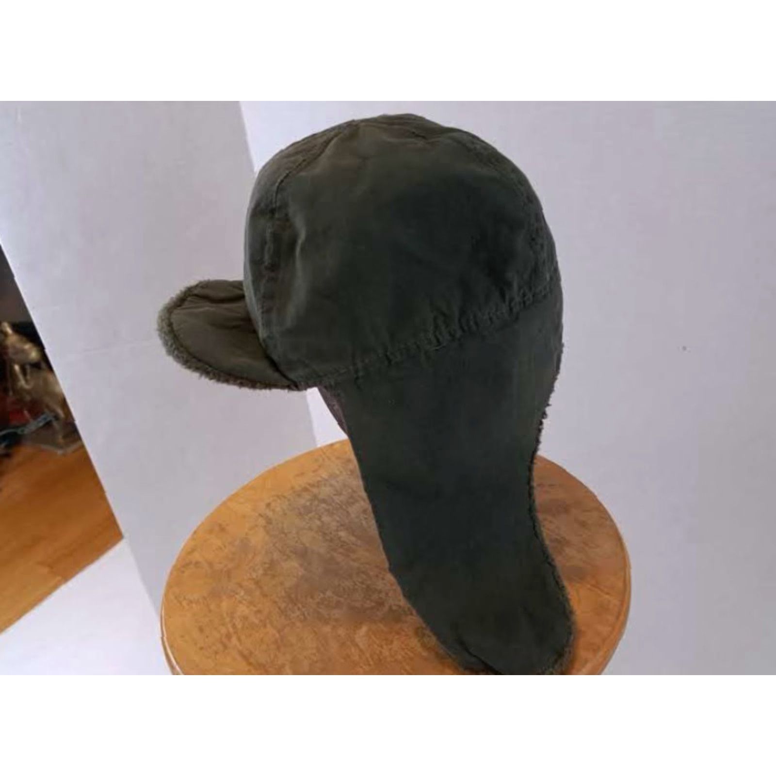 Vintage VINTAGE Broner Skull Cap Insulated Military Style with Adjustable Chin Strap Ear Flap Green Men Canvas Cotton Winter Size Adjustable 7 1/2 Large Size ONE SIZE - 2 Thumbnail