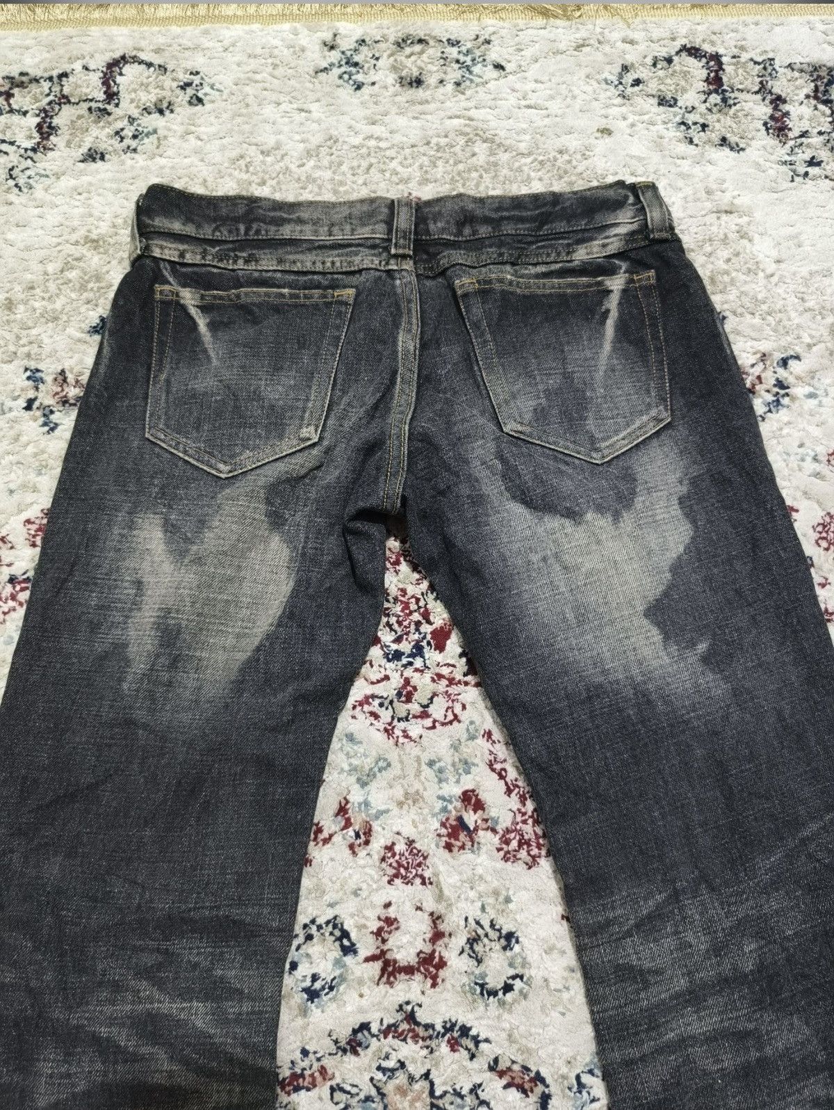If Six Was Nine Jackrose Low-Rise Flared Jeans Distressed Black Size 31" - 8 Thumbnail