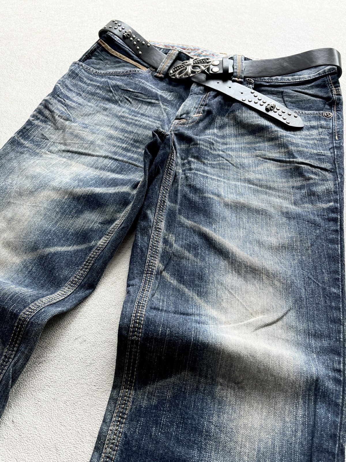 Number (N)ine 2000s Edwin XV Navajo Leather Cowboy Faded Flare Jeans Size US 36 / EU 52 - 4 Thumbnail