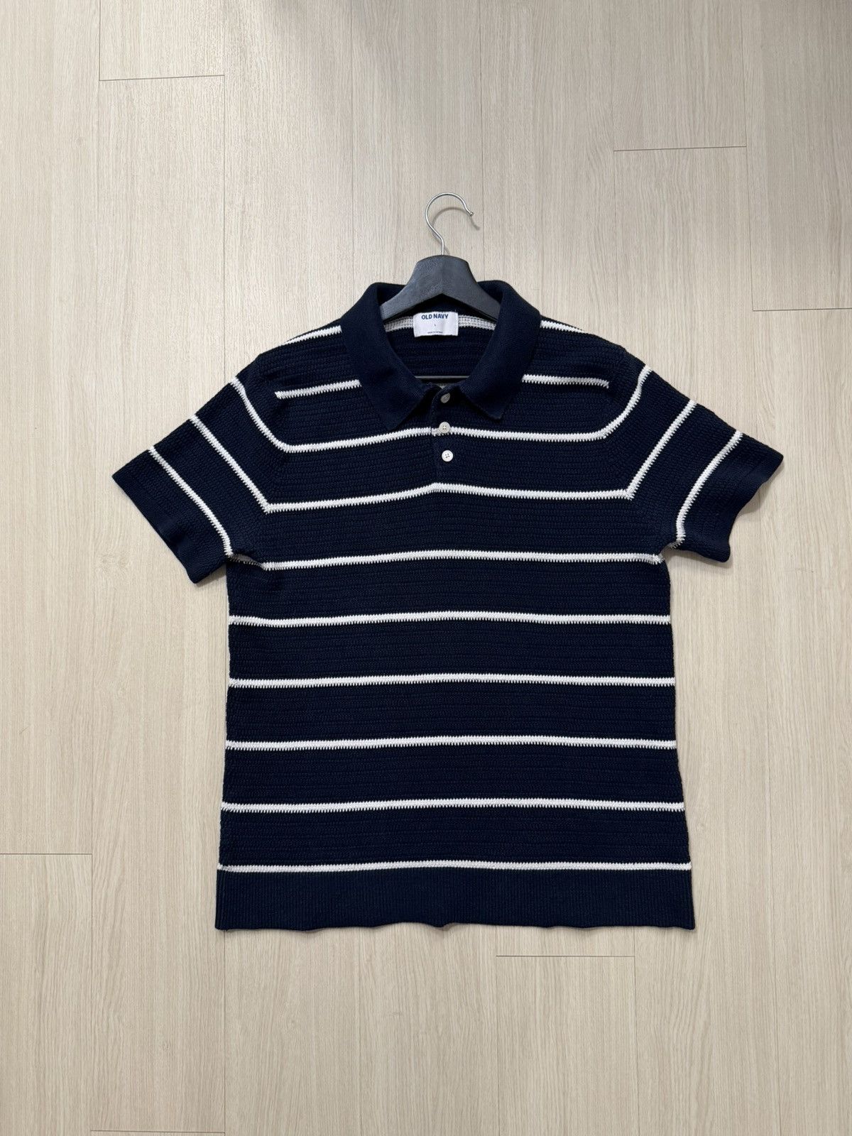 Old Navy Old Navy Striped Knit Polo Shirt Size US L / EU 52-54 / 3 - 1 Thumbnail