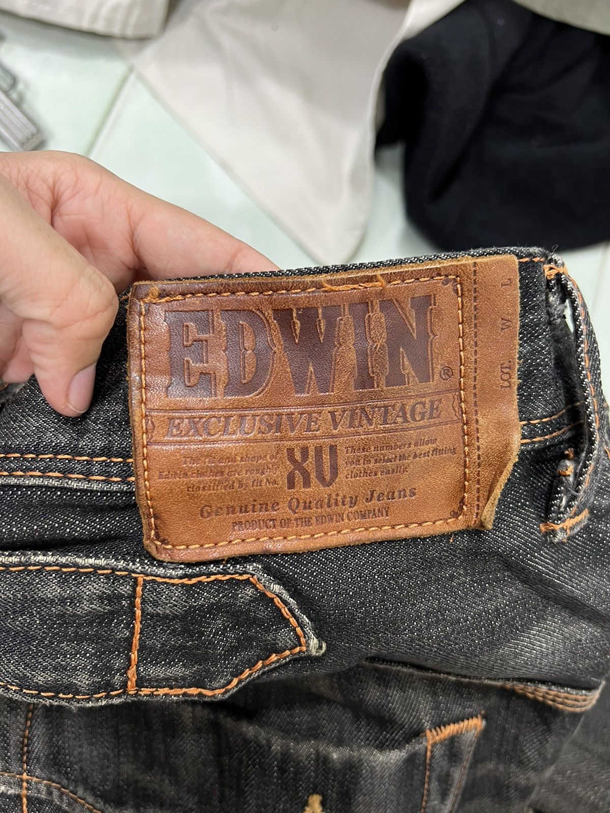 Edwin 🔥 EDWIN XV BLACK DISTRESSED DENIM JEANS Size US 32 / EU 48 - 14 Thumbnail