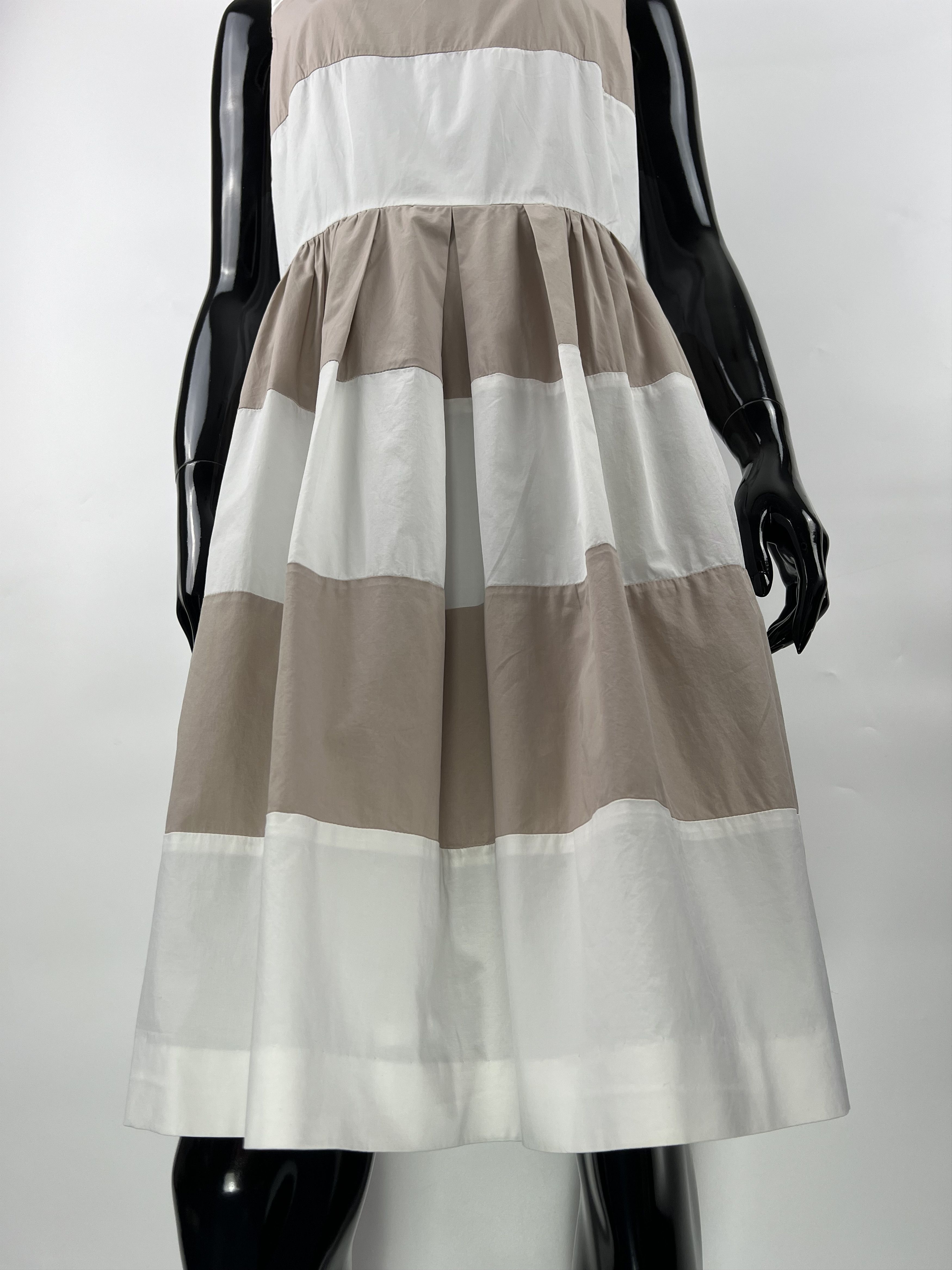 Peserico Peserico Beige White Sleeveless Dress Size IT44 Size M / US 6-8 / IT 42-44 - 1 Thumbnail