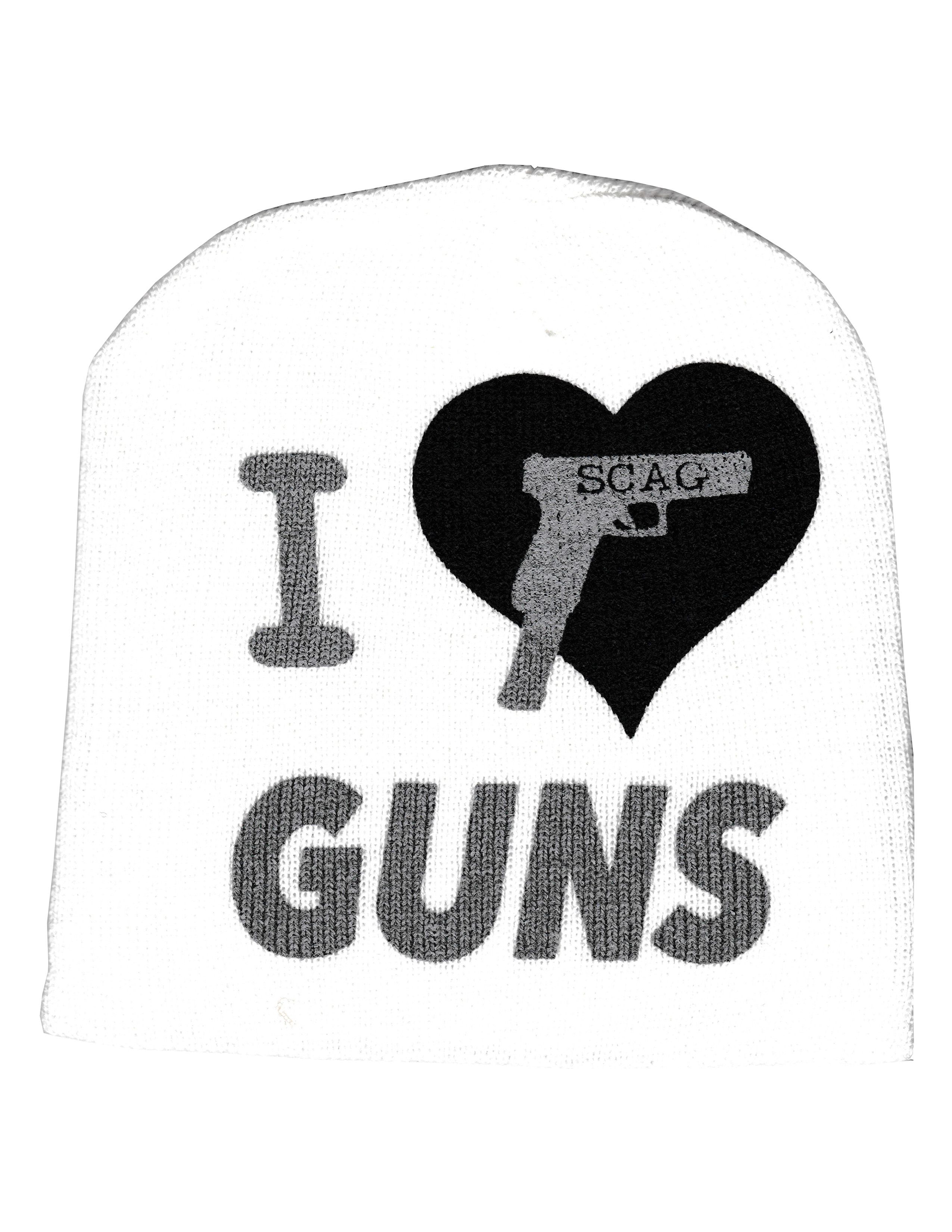 image of Scag I ♡ Guns Beanie in White, Men's
