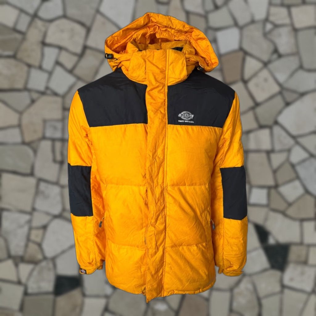 Dickies Dickies Yellow Hooded Down Puffer Jacket Mens M | Duck Down Filling | Winter Outerwear | Yellow / Black | 22” Pit to Pit 28” Length Size US M / EU 48-50 / 2 - 1 Thumbnail