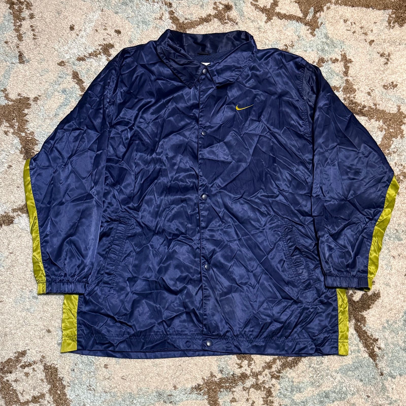 Nike × Vintage Vintage 90s Nike Windbreaker Snap Up Jacket Size 2XL Warm Up Size US XXL / EU 58 / 5 - 1 Thumbnail