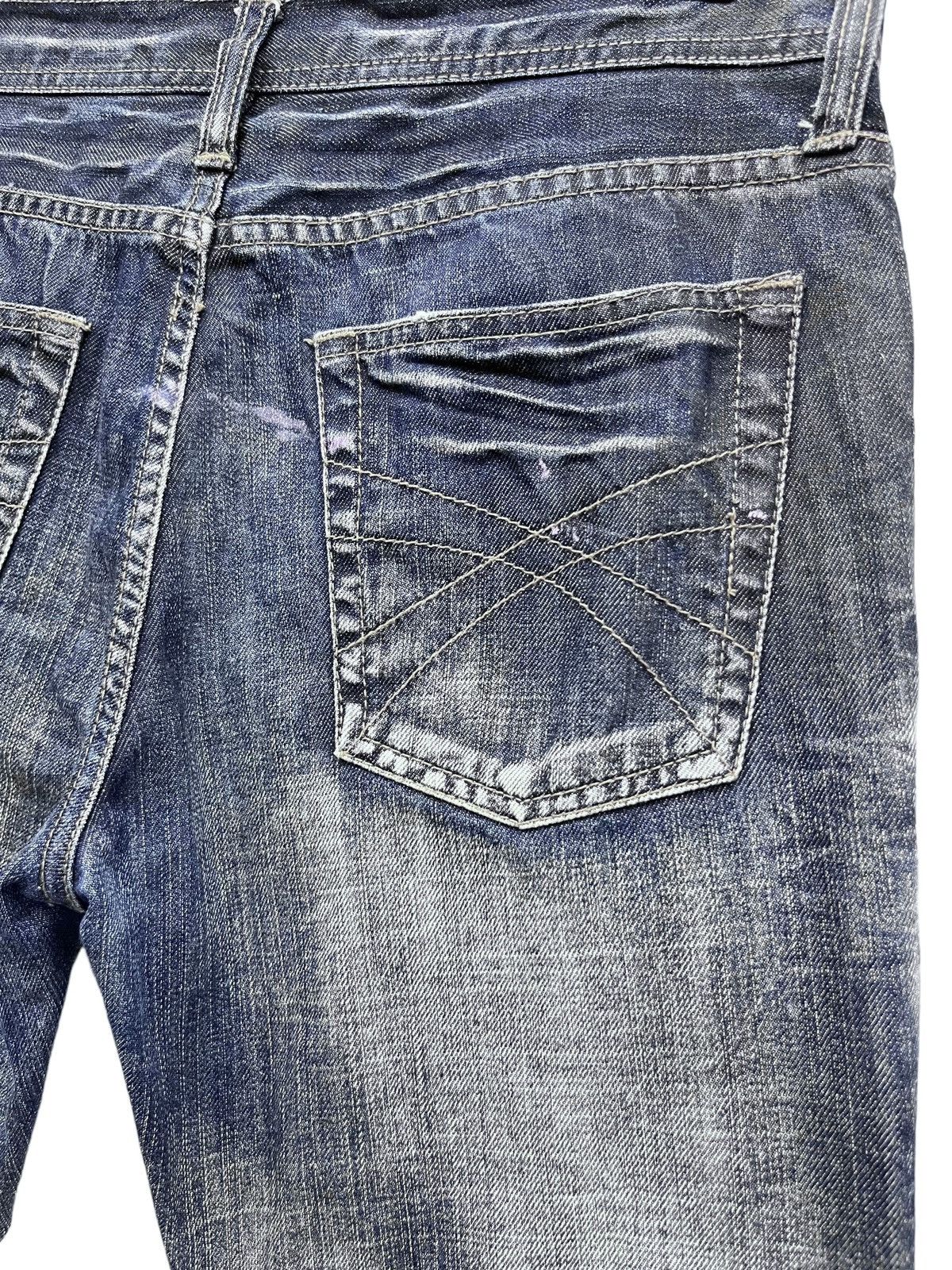 Japanese Brand PUNK FLARE🔥Vtg EDGE X RUPERT Distressed Blue Spliced Denim Size US 32 / EU 48 - 11 Thumbnail