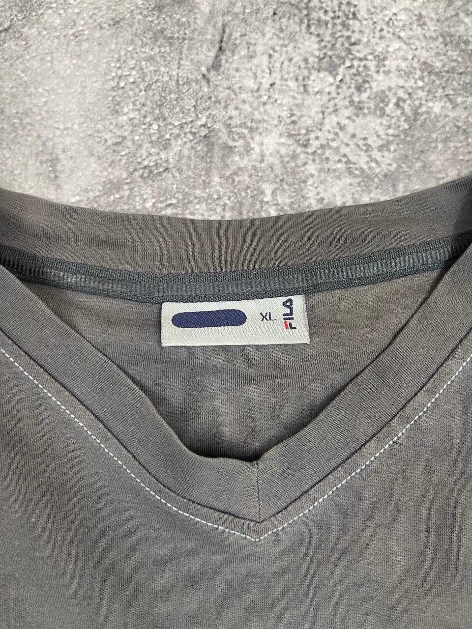 Fila Fila Men Cotton T-Shirt Grey V-Neck Size XL Size US XL / EU 56 / 4 - 4 Thumbnail