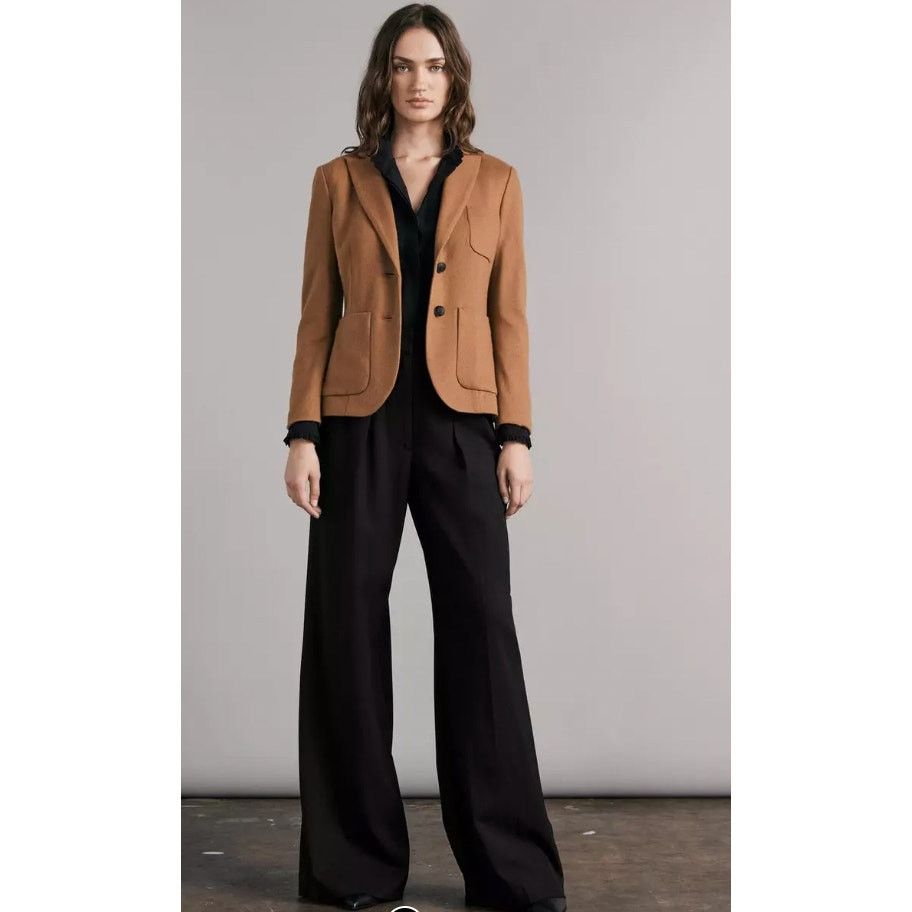Rag & Bone Rag & Bone Shelly Wide Leg Wool Pant Black 12 Size 34" / US 12 / IT 48 - 3 Thumbnail