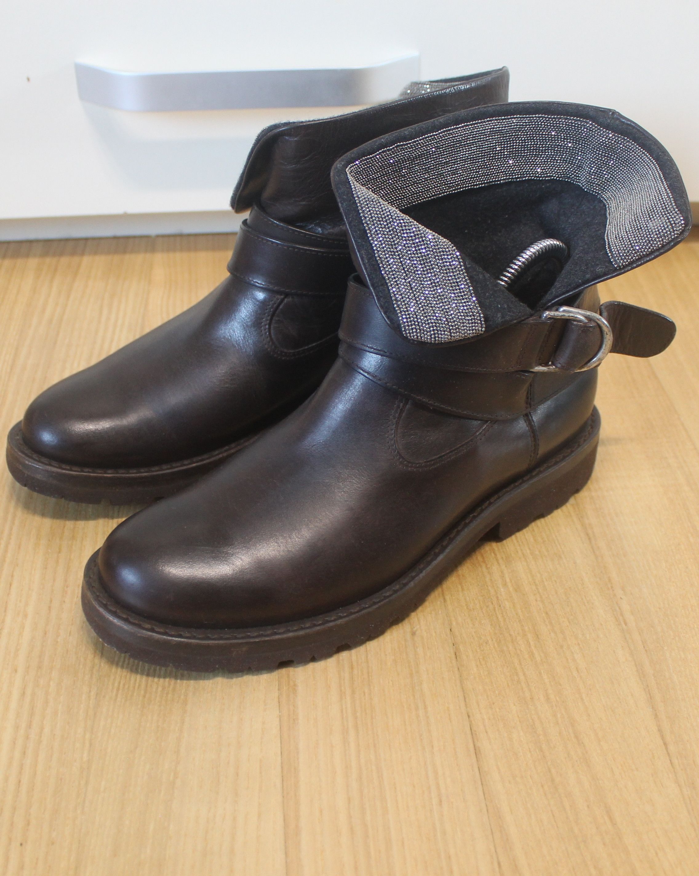 Brunello Cucinelli Brunello Cucinelli Ankle Boots Brown Leather Size US 8 / IT 38 - 2 Thumbnail