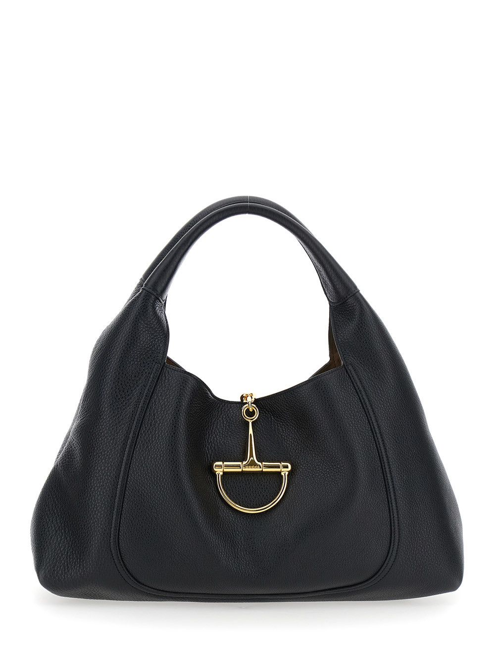 Gucci Black Shoulder Bag with Horsebit Closure in Grained Leather Woman Size ONE SIZE - 1 Thumbnail