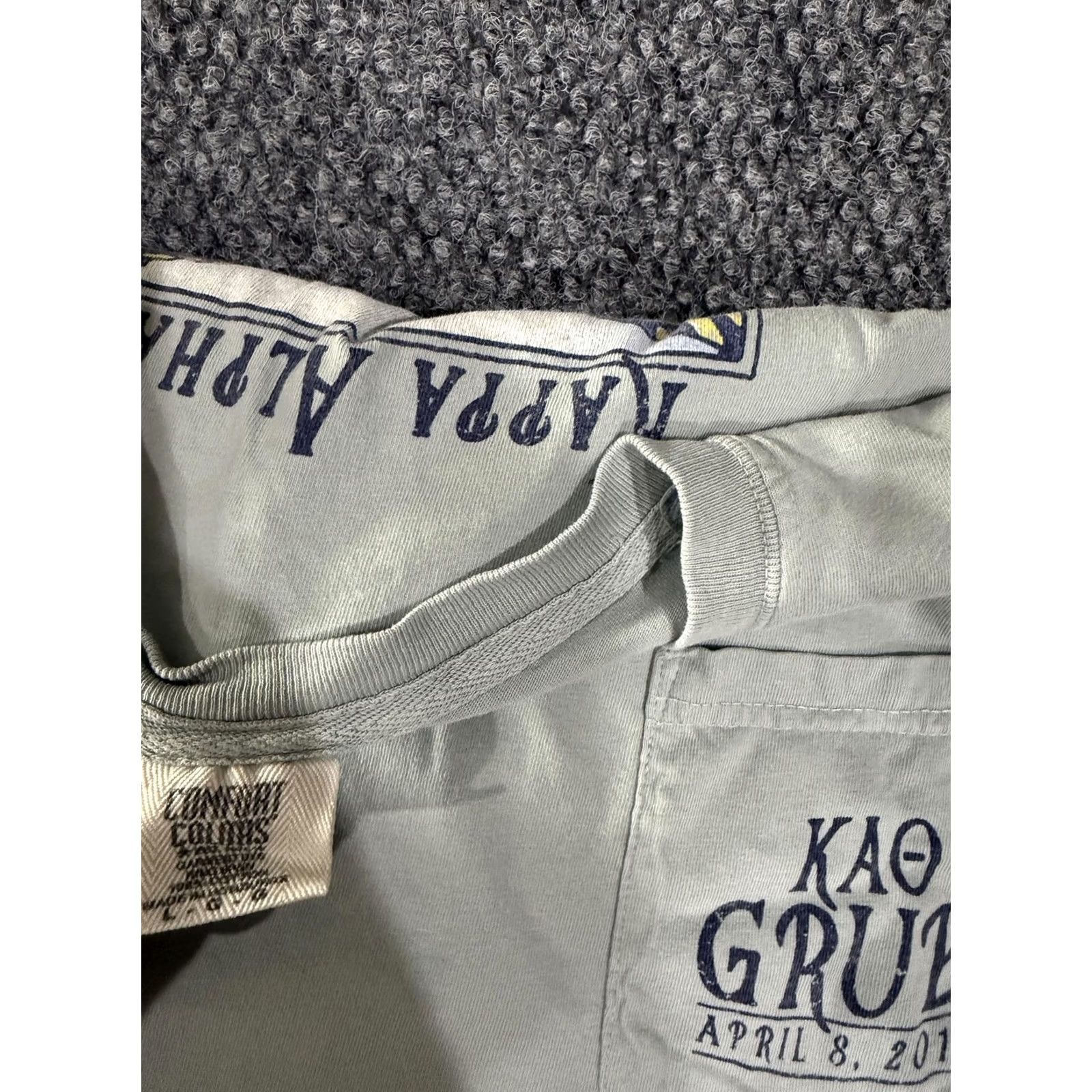 Comfort Colors Comfort Colors Shirt Mens M Green KAΘ Grub APRIL 8, 2016 Graphic T-Shirt Greek Life College Back Print Ladies? Mens Size US M / EU 48-50 / 2 - 7 Thumbnail