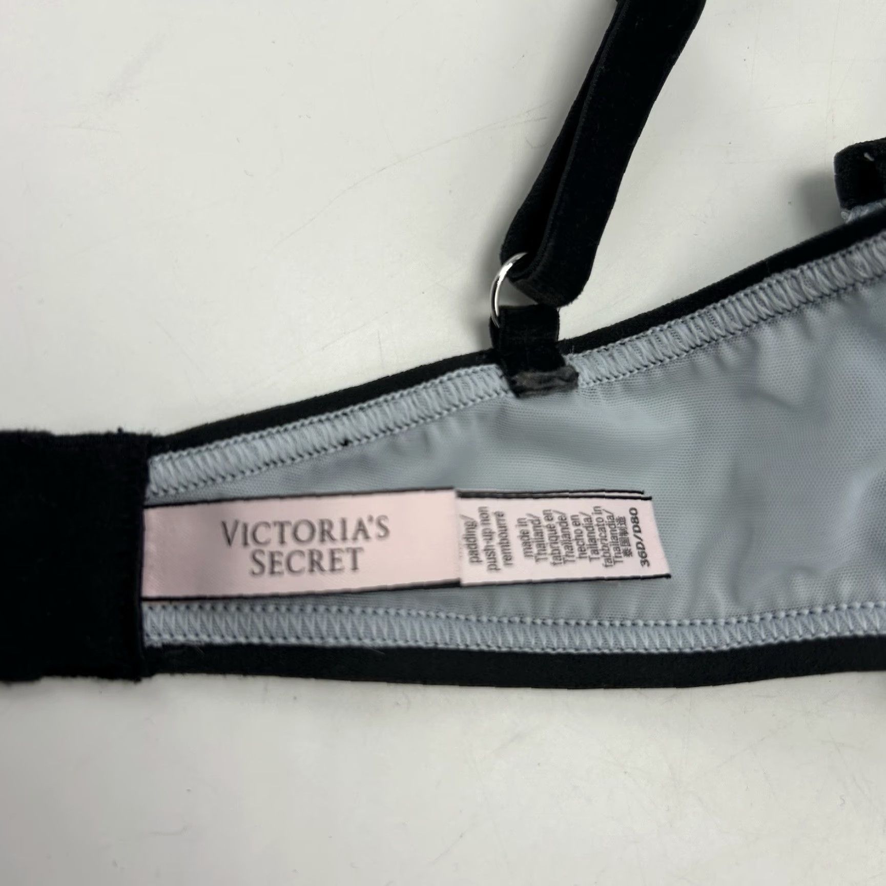 Victoria's Secret Victoria's Secret Dream Angels Bra 36D Push Up Underwired Lace Blue Women's Hallmark: Angel, Floral, Bow, Sequin Size ONE SIZE - 7 Thumbnail