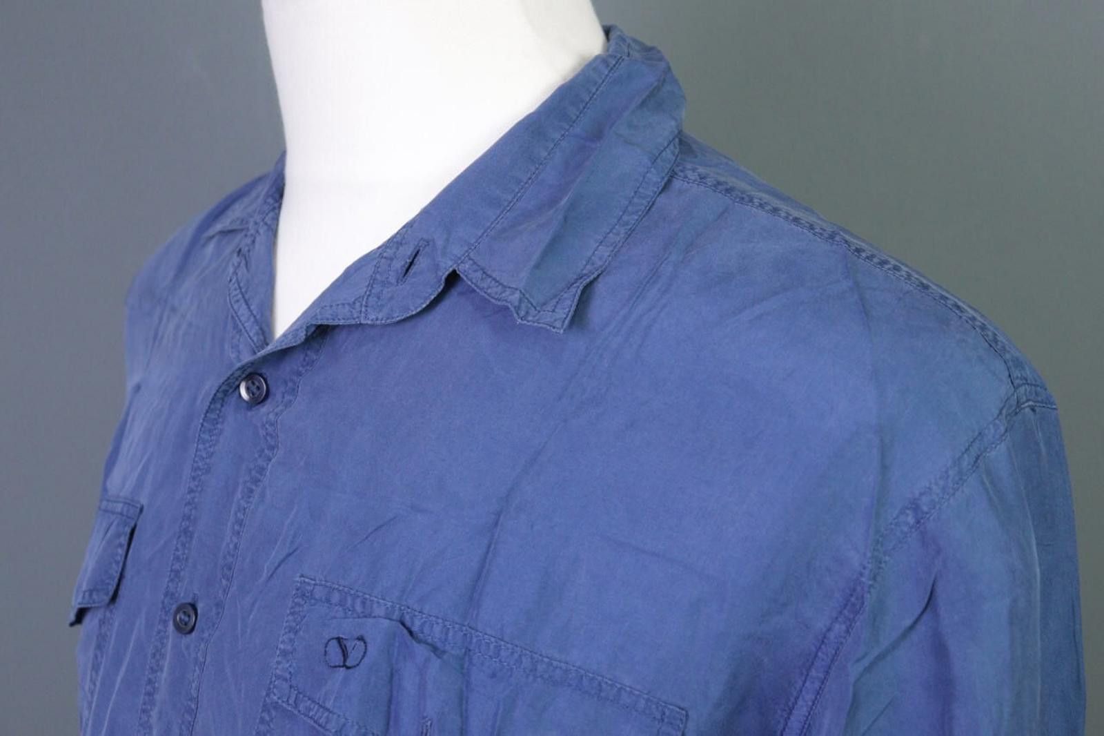 Valentino Valentino Silk Blue Button Up Pockets Overshirt Shirt Size S Size US S / EU 44-46 / 1 - 9 Thumbnail