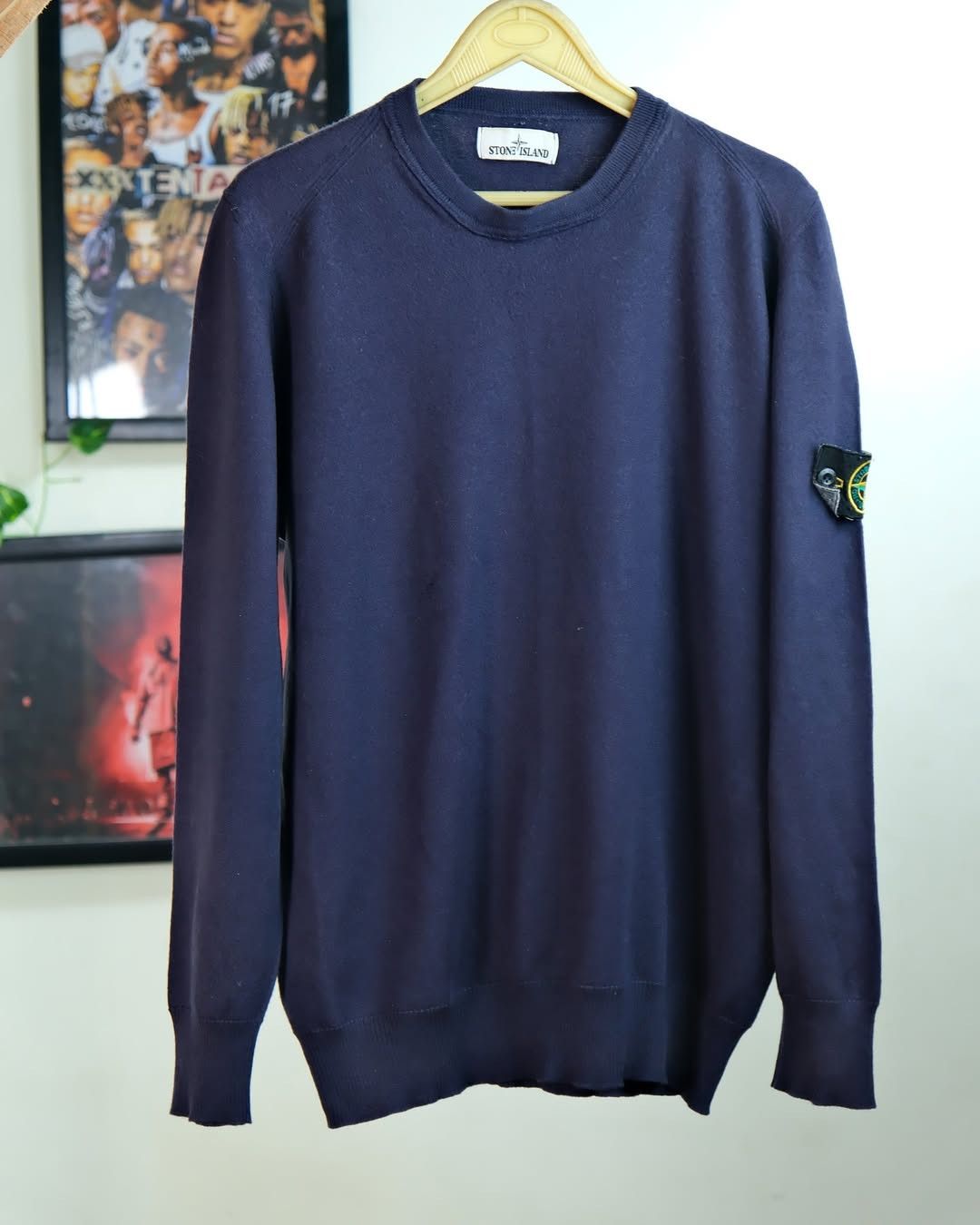 Stone Island × Vintage Y2k Stone Island Tag Blue Sweatshirt Size US M / EU 48-50 / 2 - 1 Thumbnail