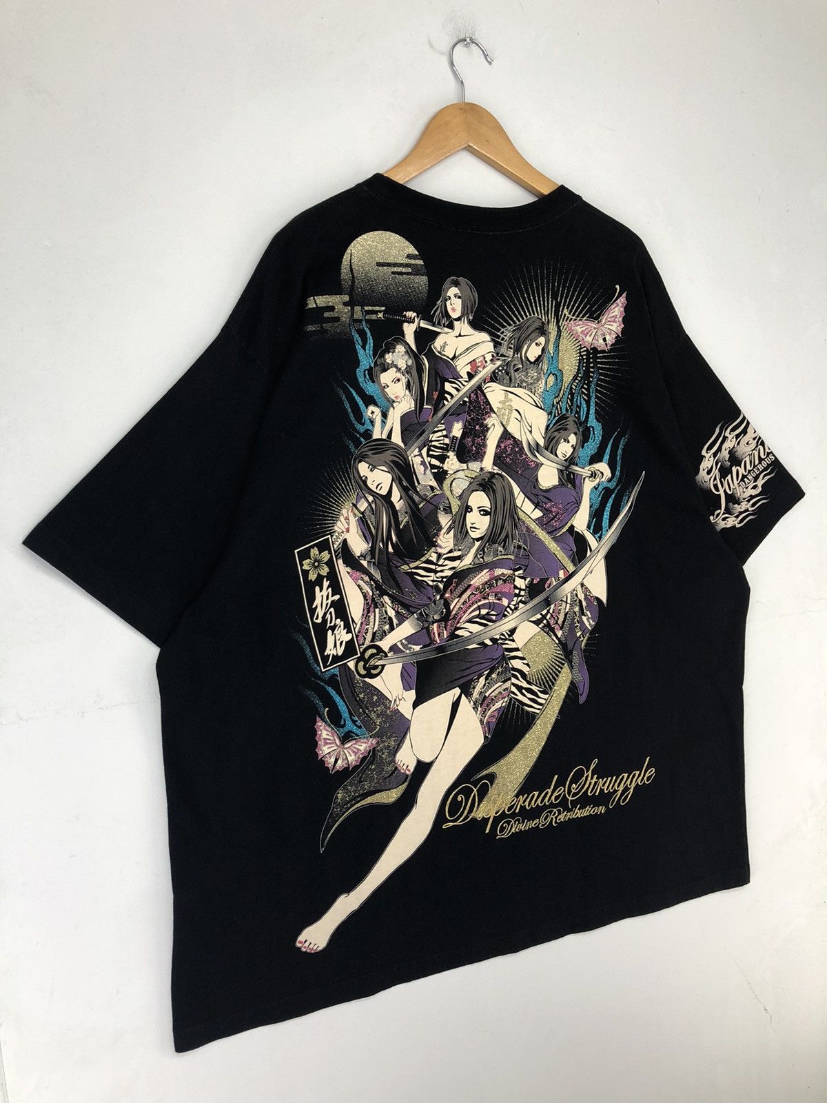 Japanese Brand Divine Retribution Desperade Struggle Big Print Tshirt Size US XXL / EU 58 / 5 - 5 Thumbnail