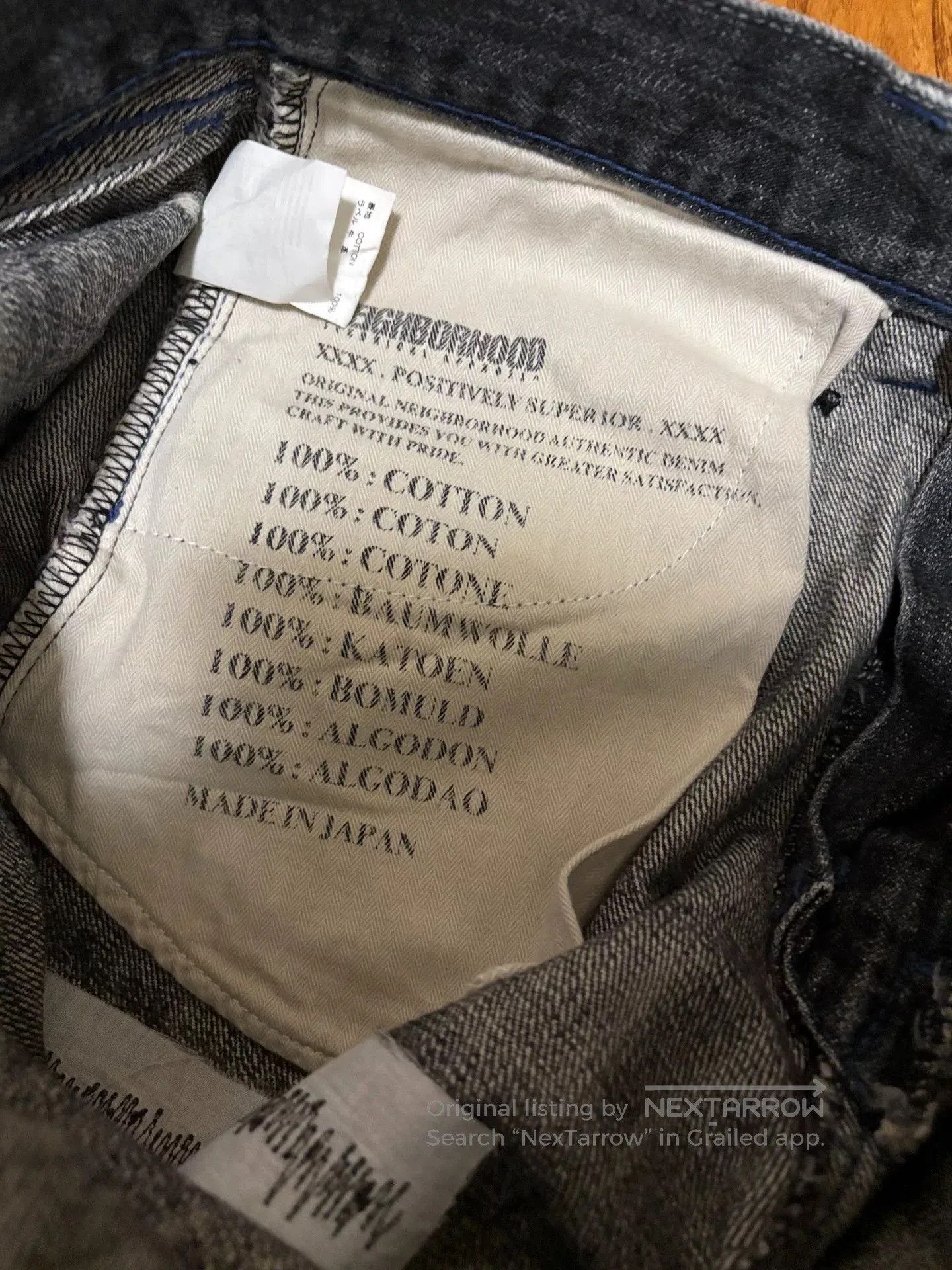Neighborhood vintage black denim jeans with embellishments. Size US 43 - 8 Thumbnail