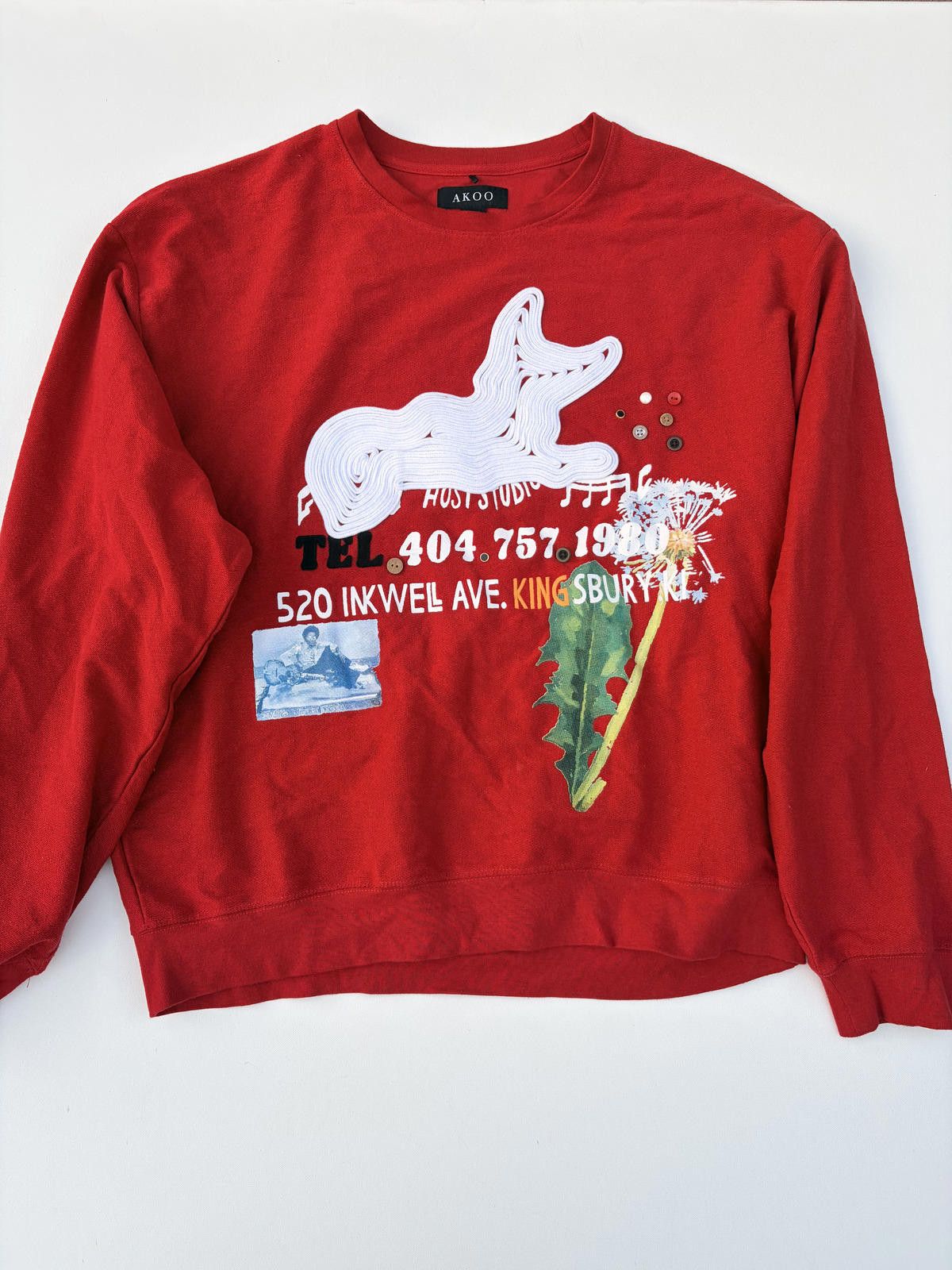 AKOO AKOO Red Mixed Media Graphic Sweatshirt (Size 3XL) Size US XXL / EU 58 / 5 - 1 Thumbnail
