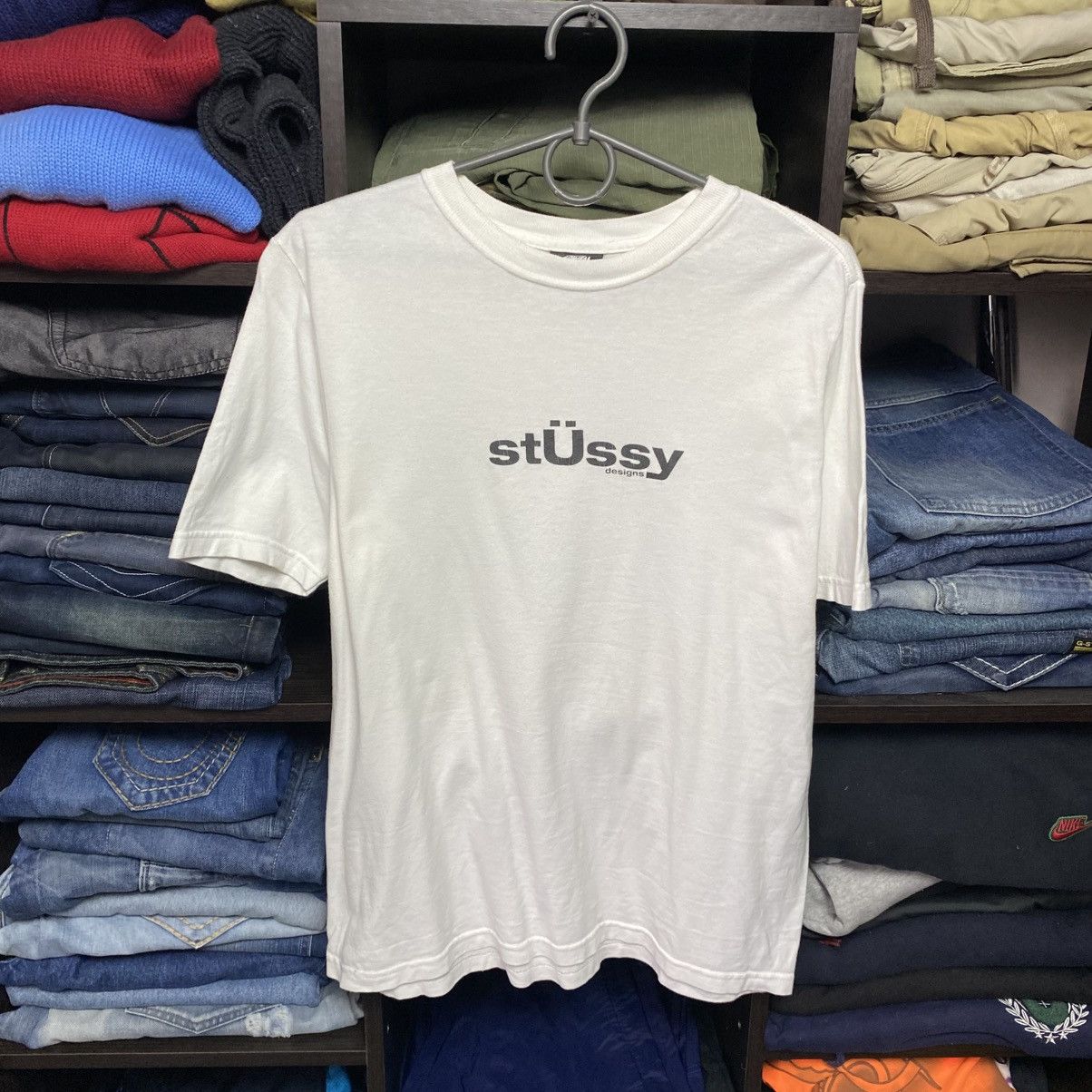 Luxury Stussy Big Logo skate y2k opium tee size M