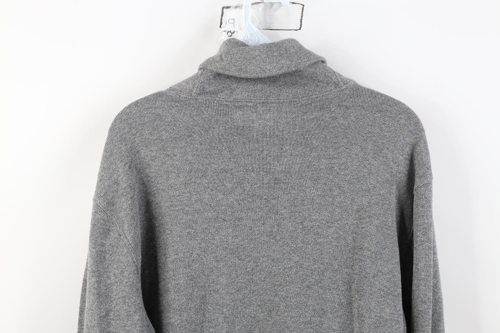 Polo Ralph Lauren Vintage 90s Ralph Lauren Cotton Knit Shawl Sweater Gray Size US M / EU 48-50 / 2 - 11 Thumbnail