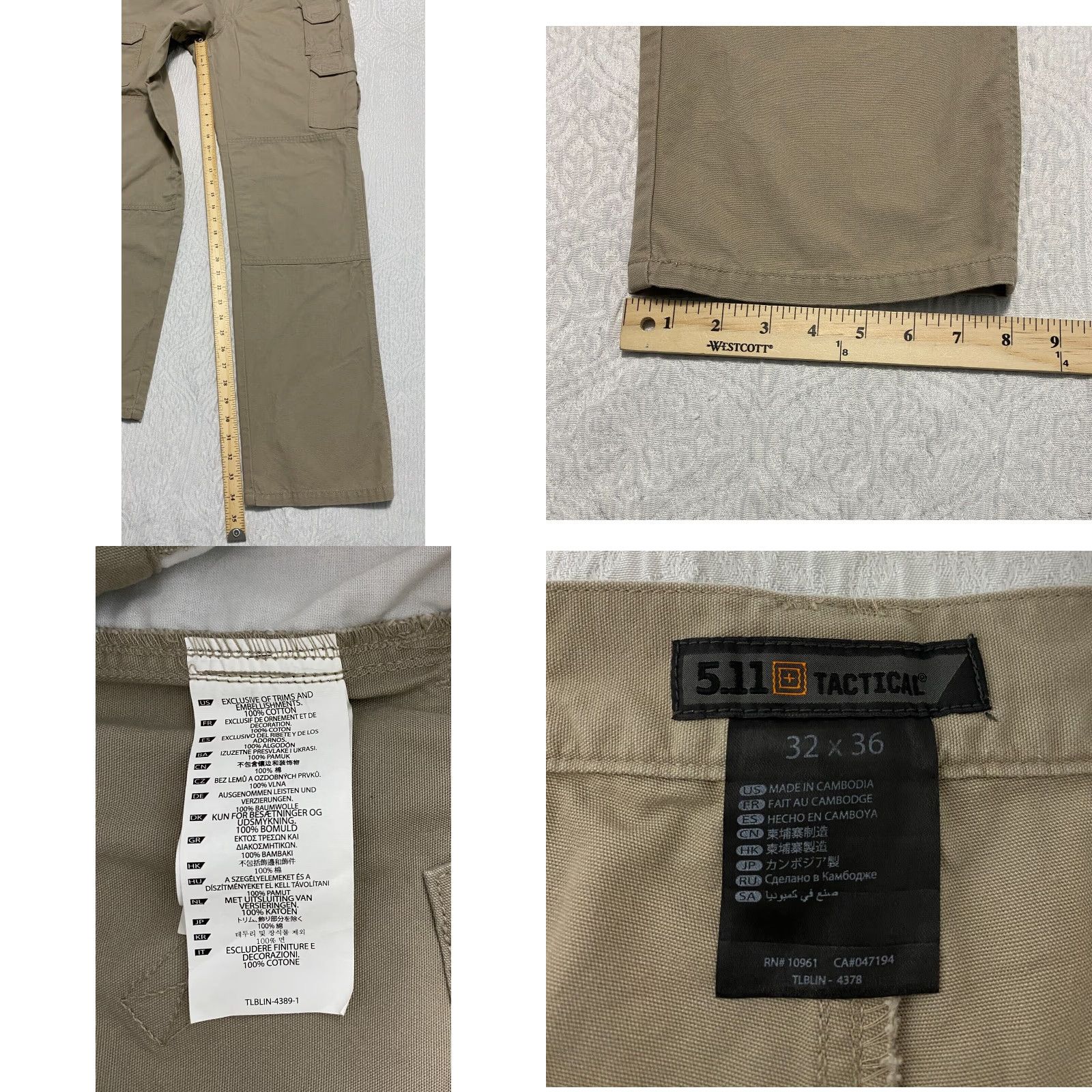 Vintage 5.11 Tactical Cargo Pants Double Knee Men's 30×34 Beige Cargo Pants Workwear Men 30 Beige 5.11 Tactical Pants Mens Size US 30 / EU 46 - 8 Thumbnail