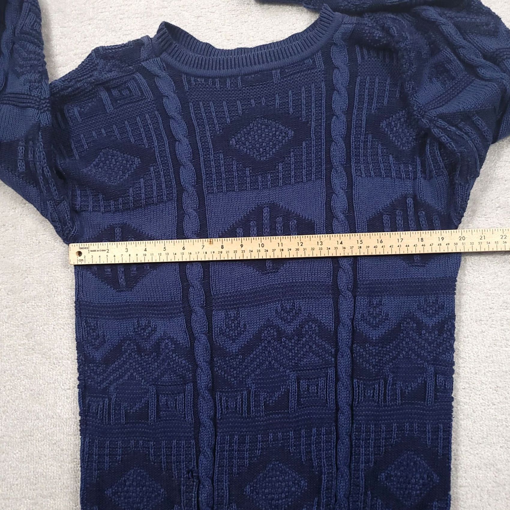 Vintage VINTAGE Bellagio Cable Knit Sweater Mens Medium Blue Made In USA Size US M / EU 48-50 / 2 - 4 Thumbnail
