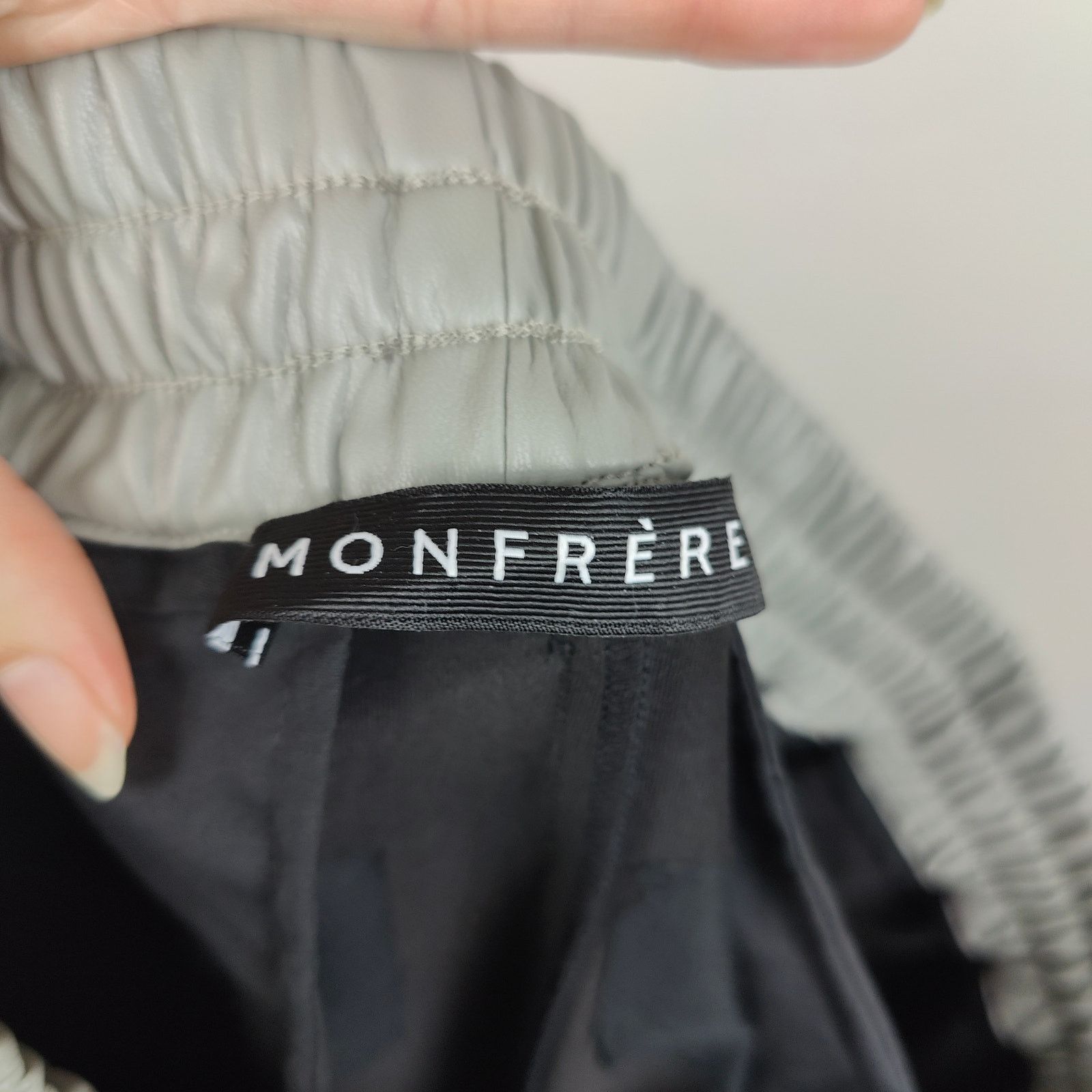 MONFRERE Monfrere Faux Leather Pants Mens Medium Gray Pull On Size US 32 / EU 48 - 5 Thumbnail