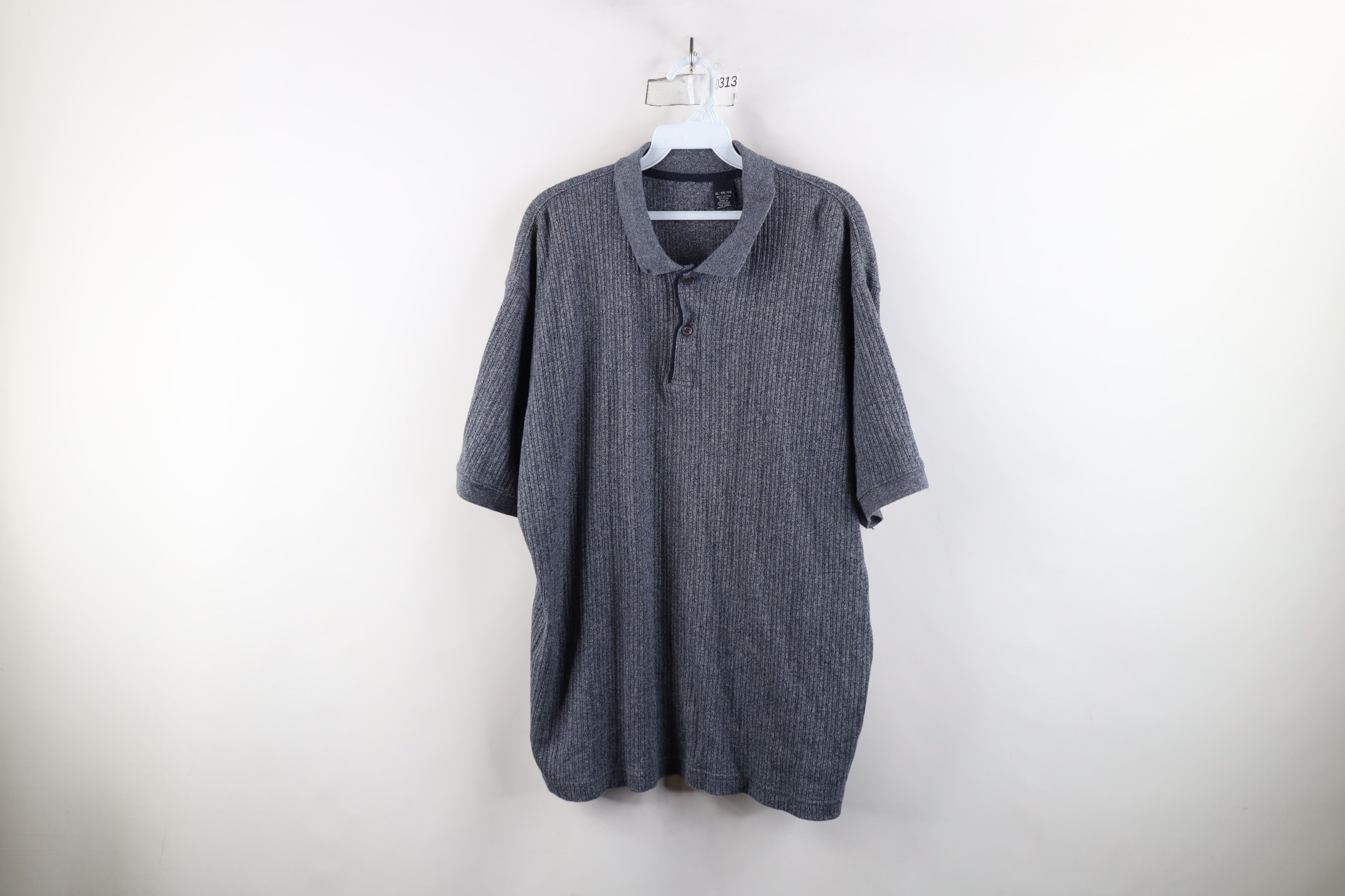 Vintage Vintage 90s Streetwear Ribbed Knit Collared Polo Shirt Size US XL / EU 56 / 4 - 1 Thumbnail