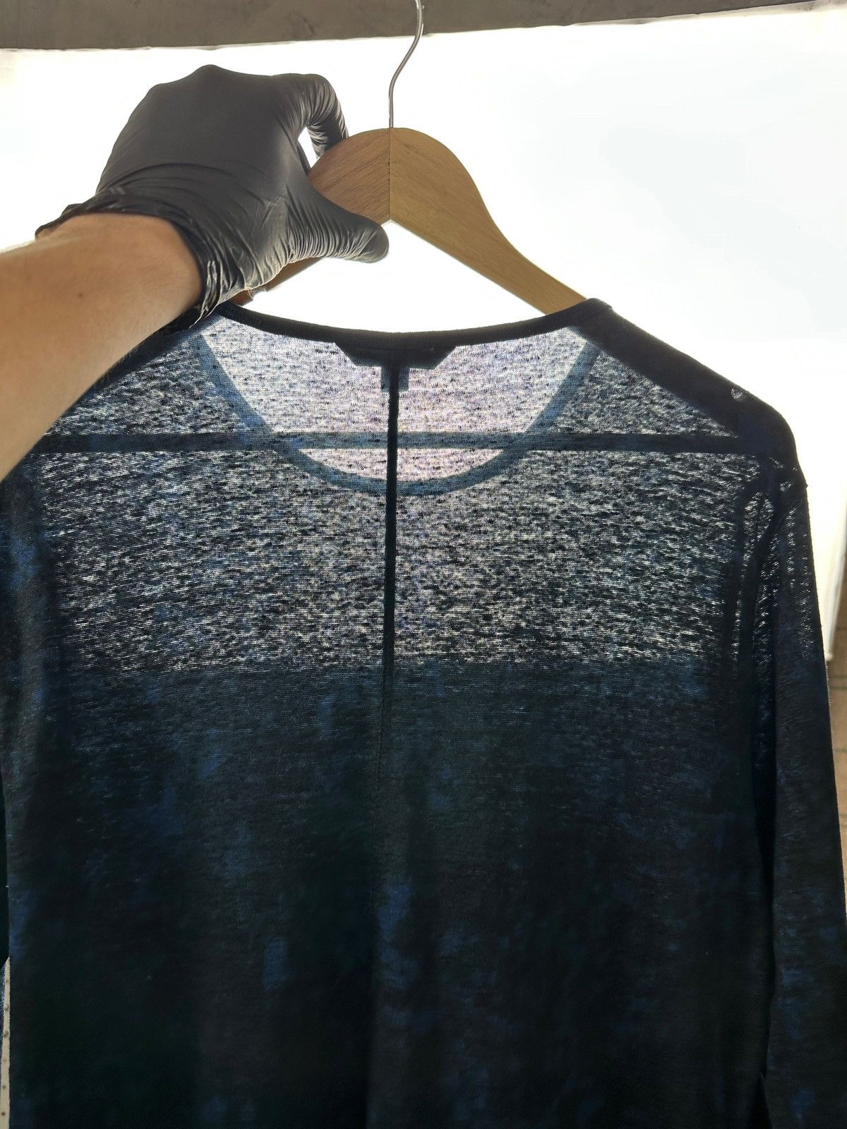 John Varvatos John Varvatos Linen Crewneck Black/Blue Long Sleeve T-Shirt Size US M / EU 48-50 / 2 - 11 Thumbnail