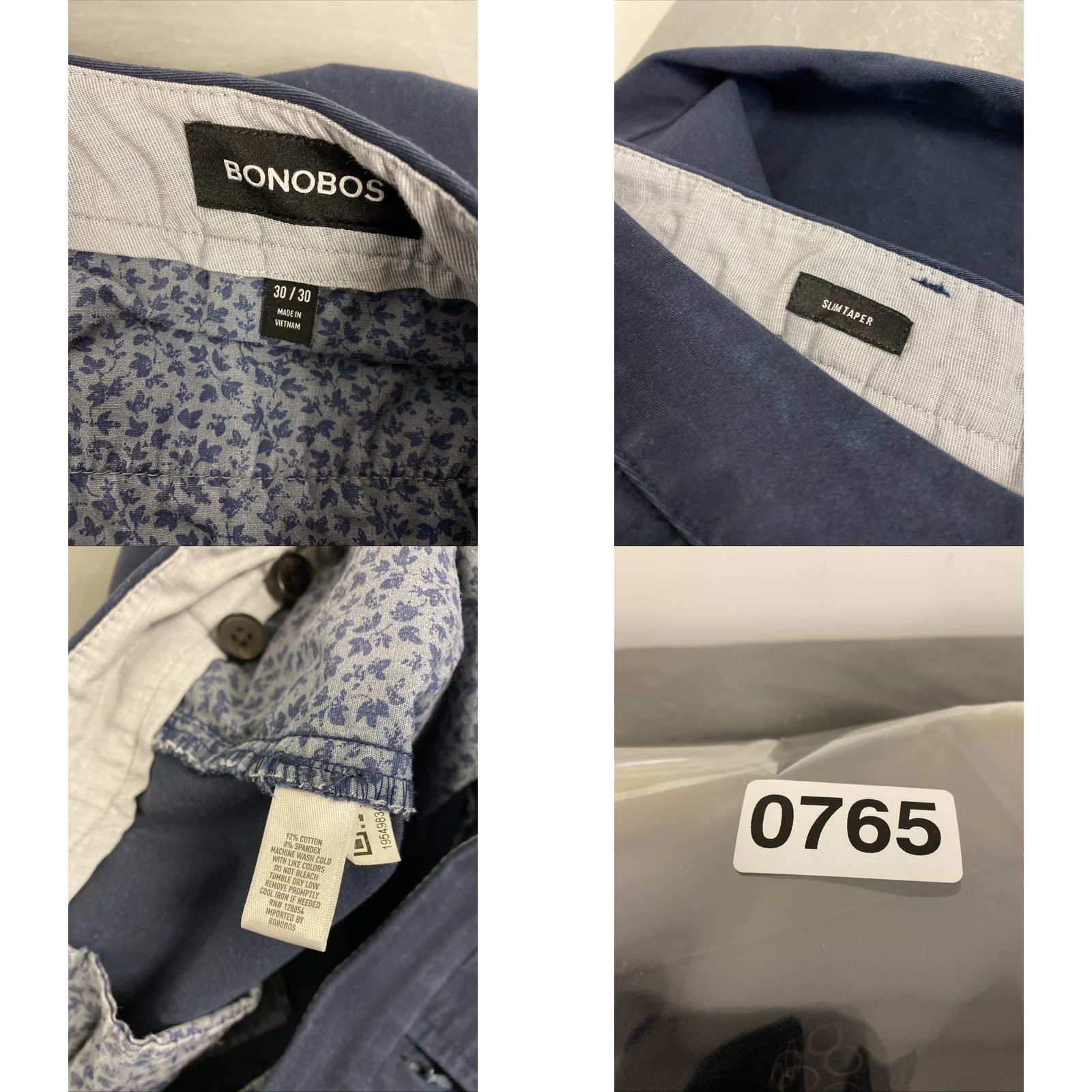 Bonobos Bonobos Pants Mens 30x30 Navy Slim Stretch Cotton Chino / 0765 Size US 30 / EU 46 - 8 Thumbnail