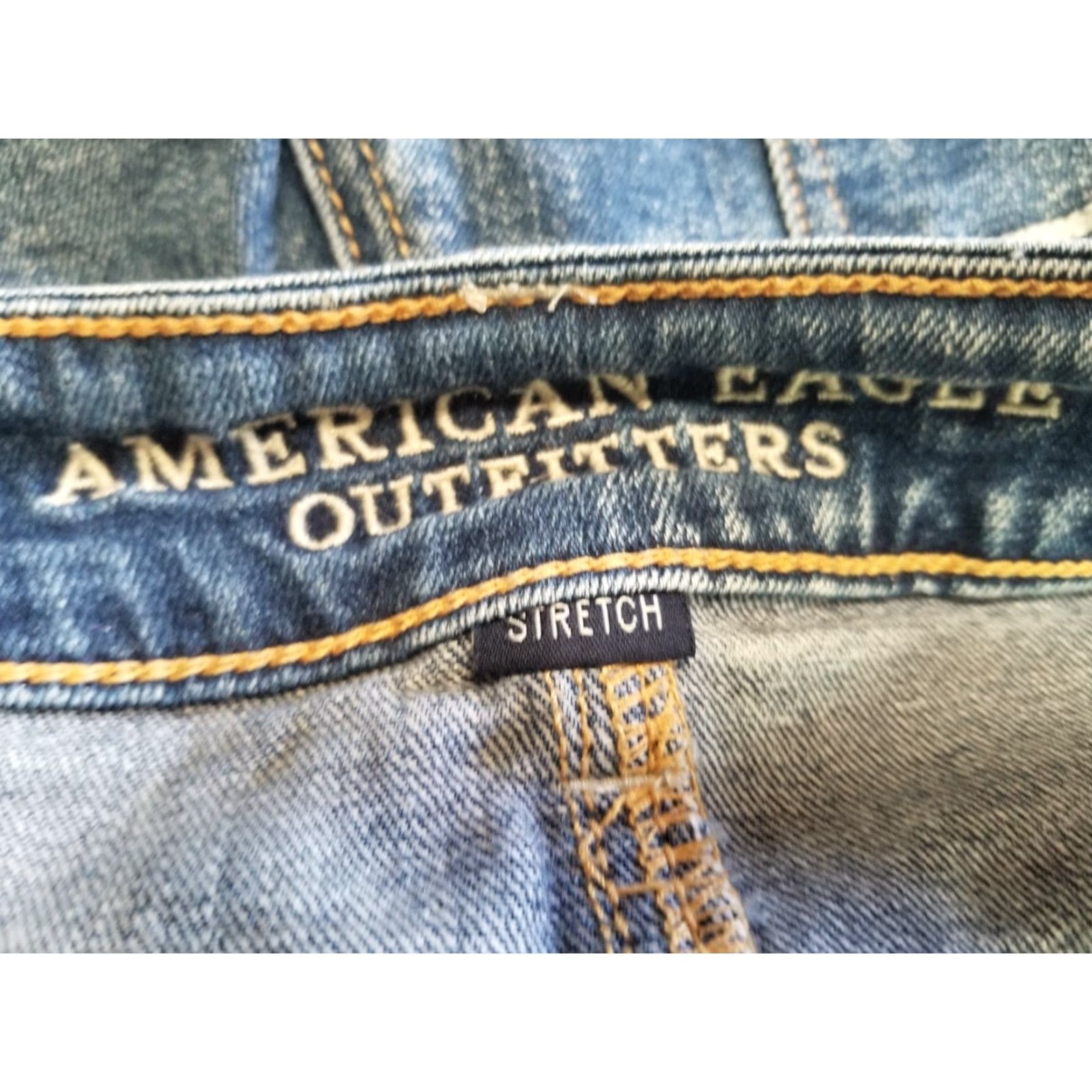 Vintage American Eagle Distressed Look Denim Blue Jean Shorts Women 8 Cut-Off Denim Summer Blue Flower Pattern Solid Size 8 Mens? Wait no. Size 30" / US 8 / IT 44 - 5 Thumbnail