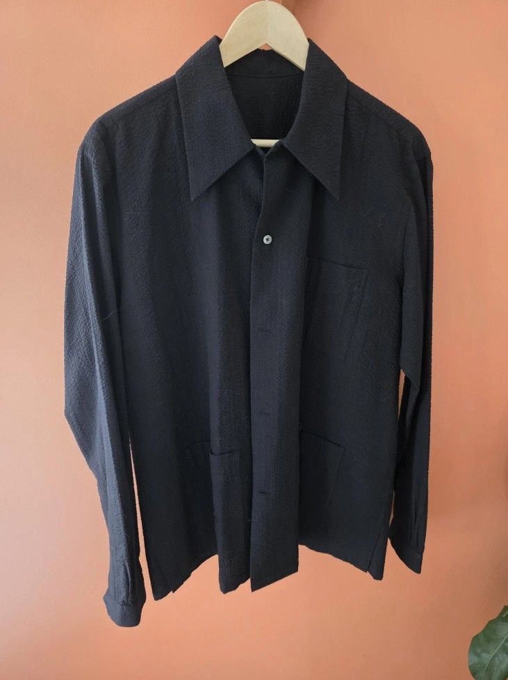 Bryceland's Bryceland's Black Seersucker Cabana Shirt Ascot Chang Size US XL / EU 56 / 4 - 3 Thumbnail