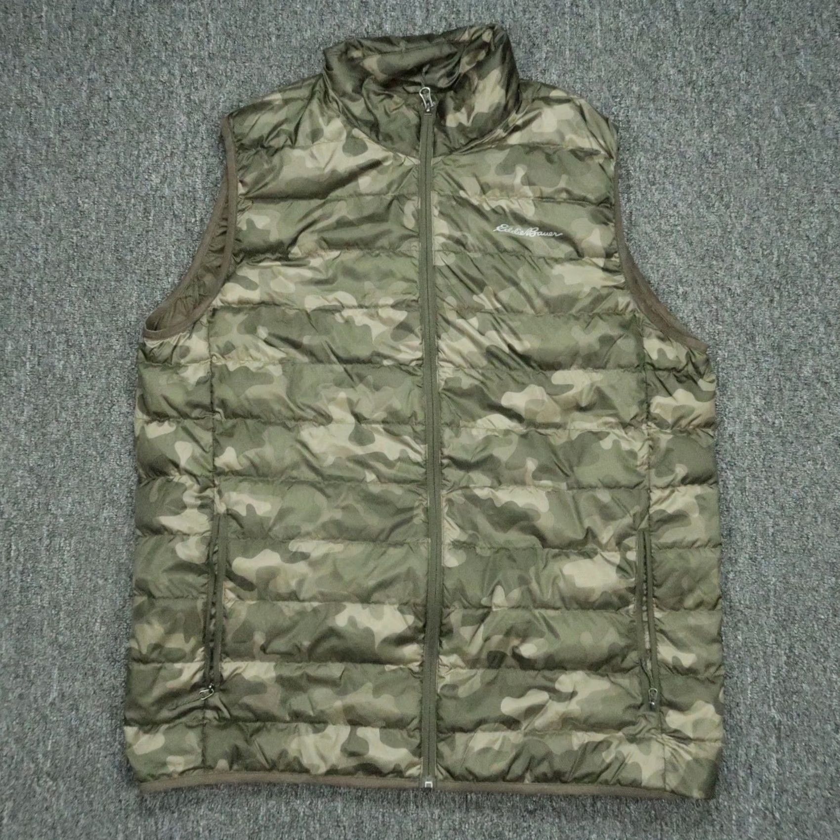 Eddie Bauer Eddie Bauer Vest Mens Large Tall Green Camo Down Insulated Full Zip Pockets Size US L / EU 52-54 / 3 - 2 Thumbnail