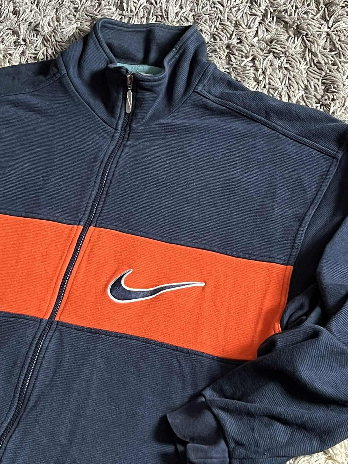 Nike × Vintage Nike vintage swoosh big logo sweatshirt zip mens XL Size US XL / EU 56 / 4 - 2 Thumbnail