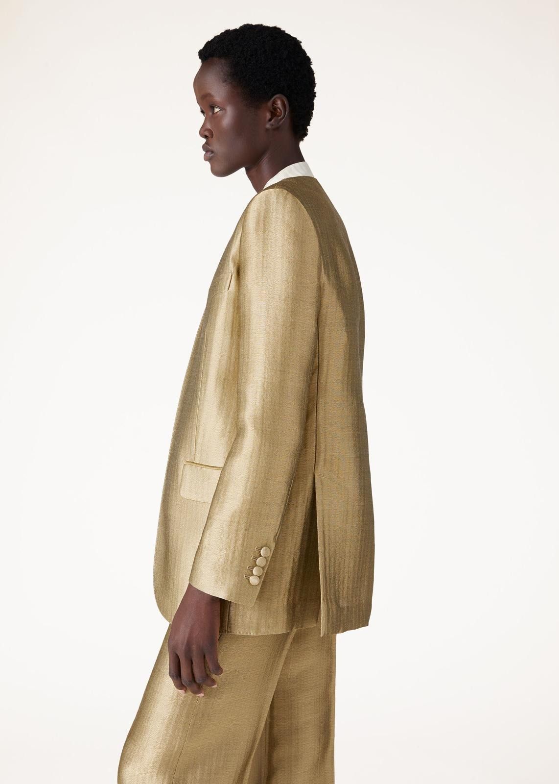 Loro Piana o1srvl11e0725 FAN8398 Iselin Jacket in Golden Size XS / US 0-2 / IT 36-38 - 3 Thumbnail