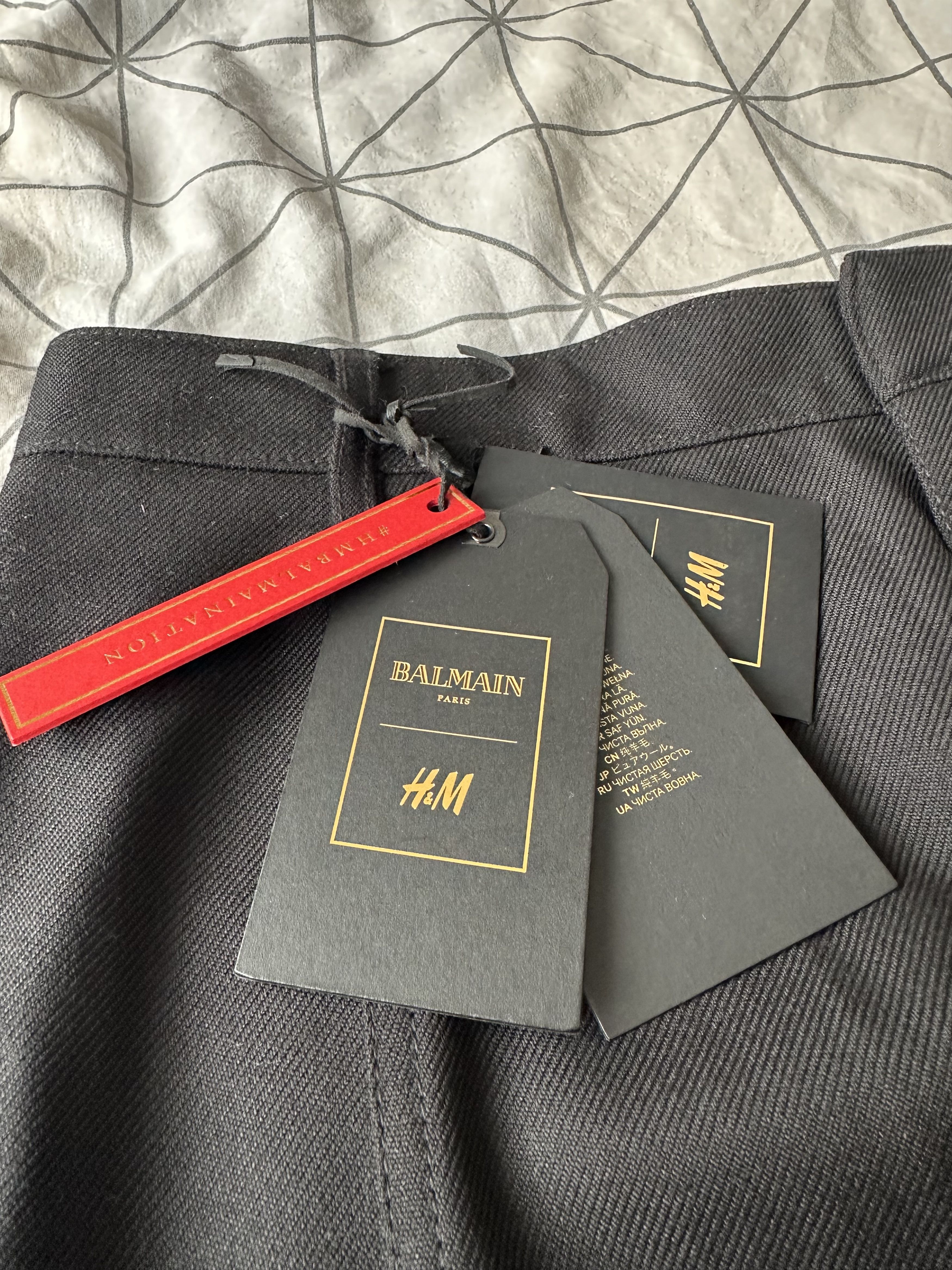 Balmain × H&M Balmain x H&M Drop Crotch Cargo Wool Pants Brand New Size US 31 - 4 Thumbnail
