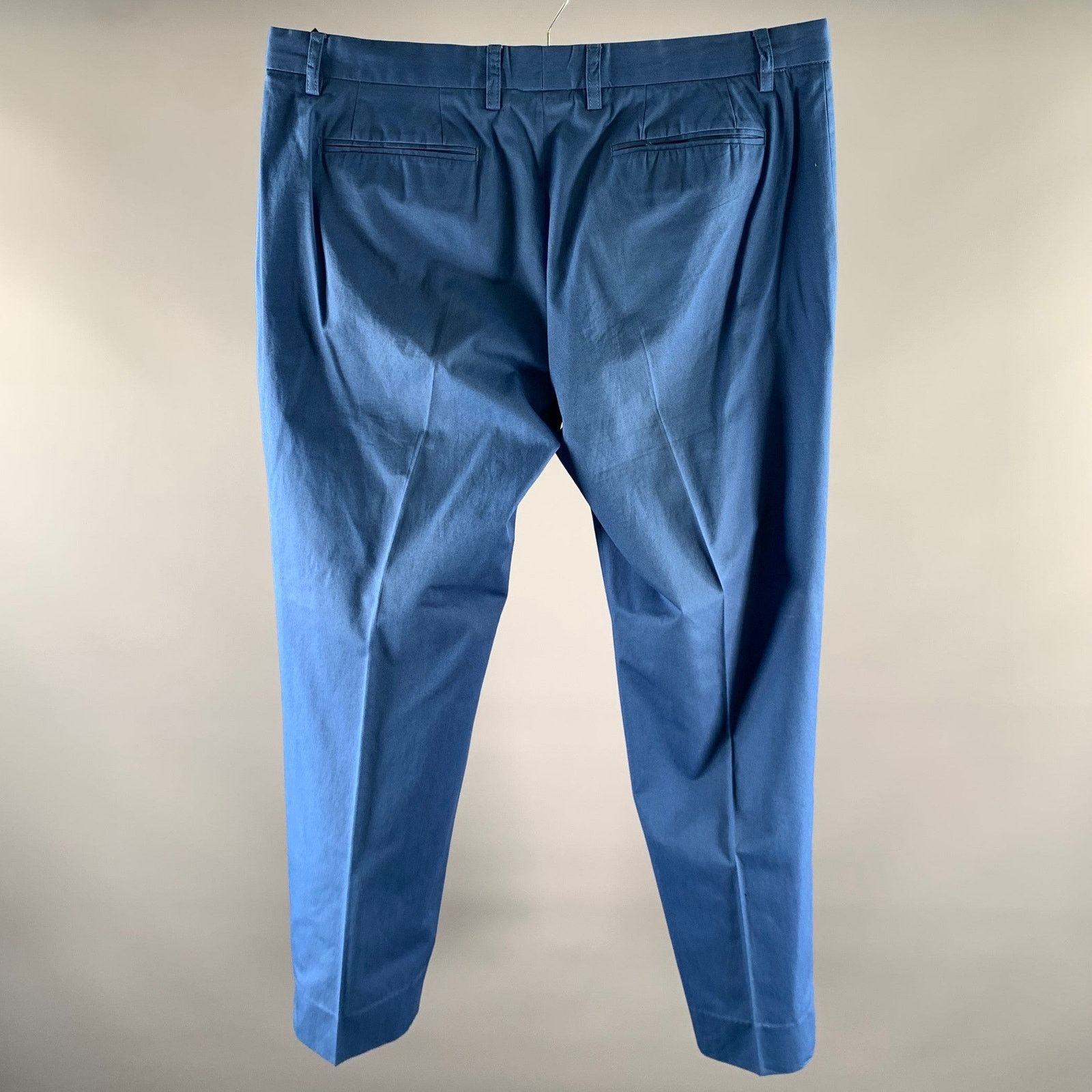 Etro ETRO Size 38 Blue Twill Cotton Flat Front Casual Pants Size US 38 / EU 54 - 3 Thumbnail