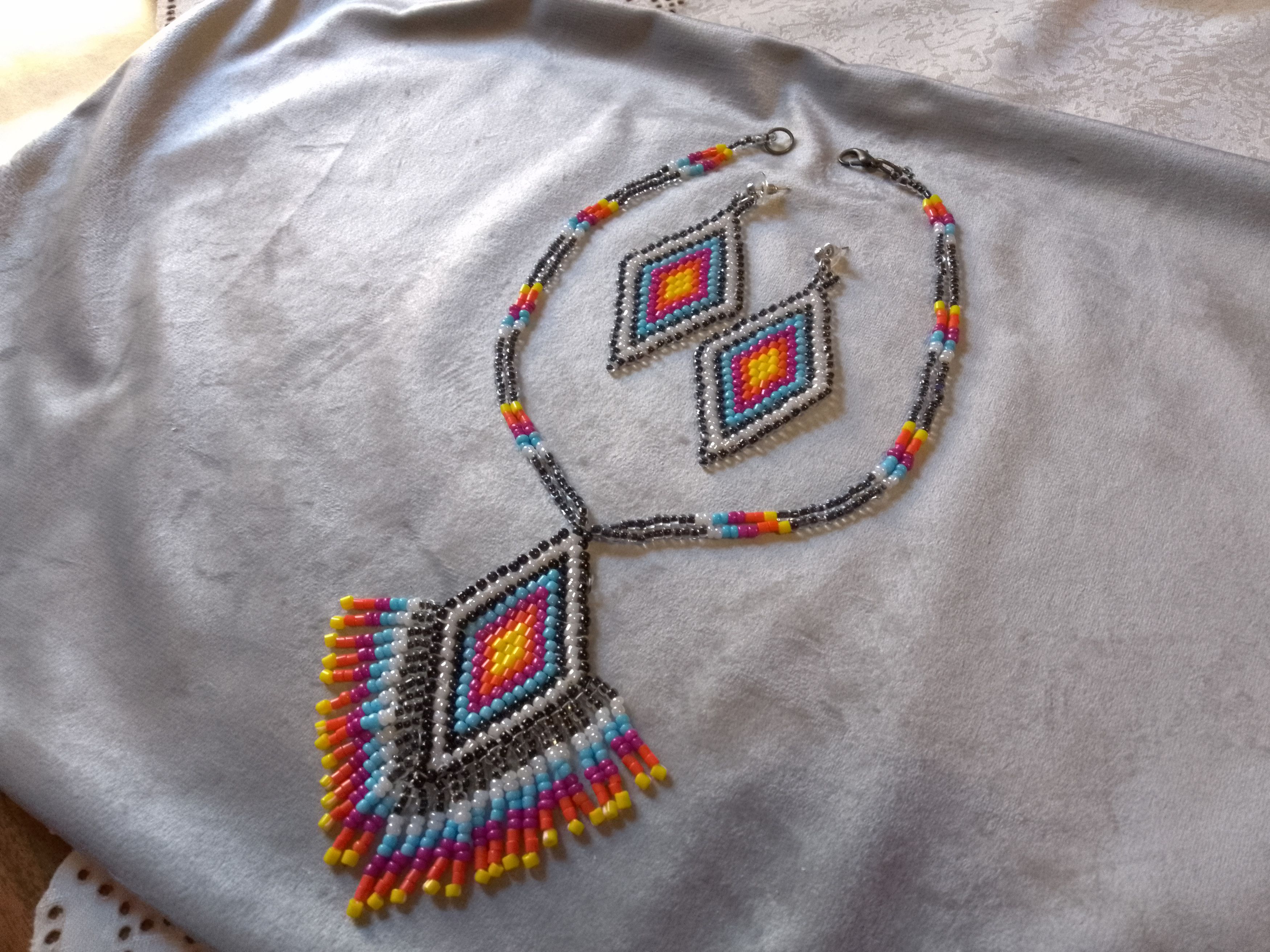 Handmade Necklace Ethnic Native American style Earrings Pendant bangs Size ONE SIZE - 2 Thumbnail