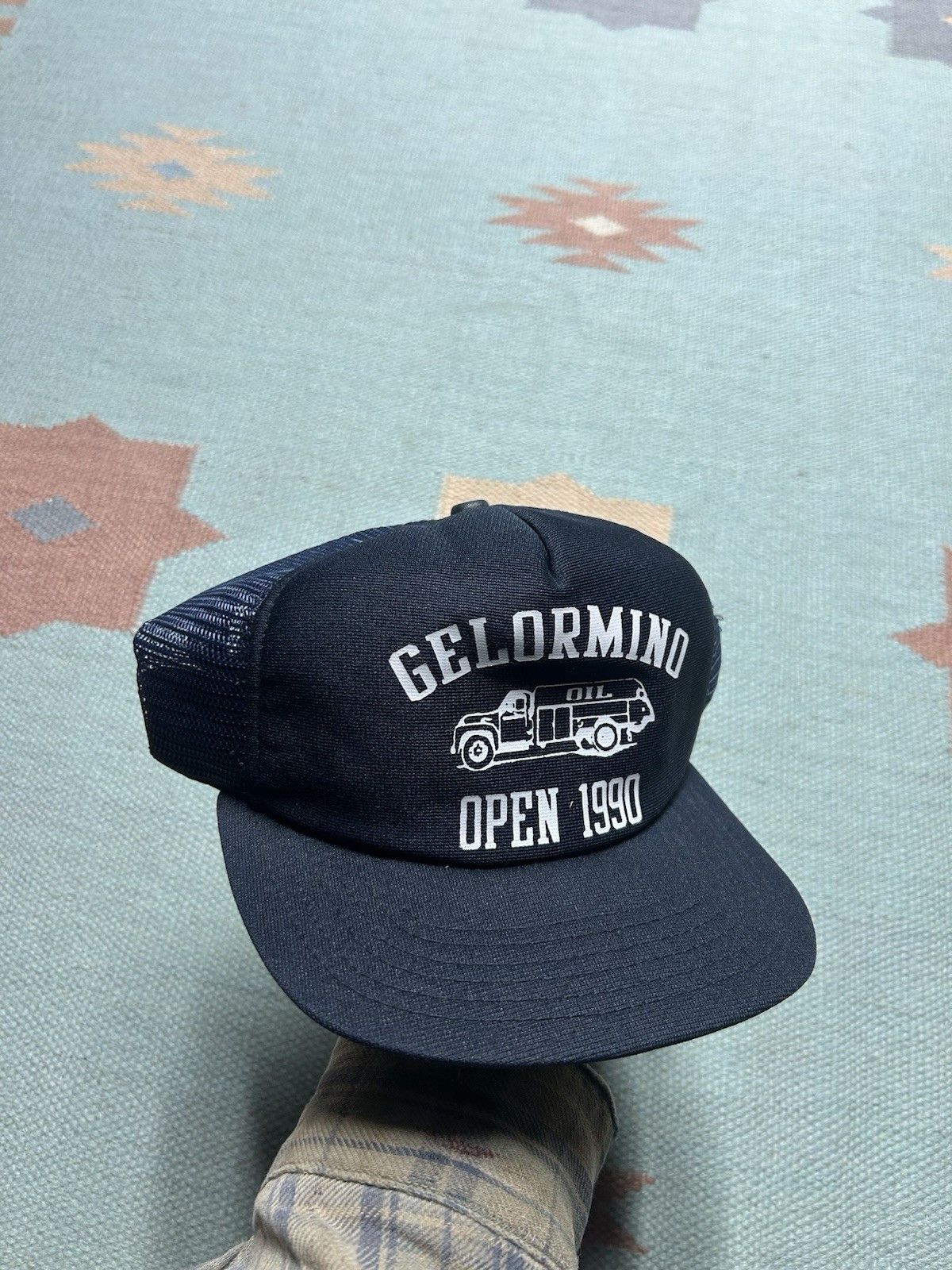 Vintage Vtg 90s trucker hat Gelormino oil new era navy made in USA Size ONE SIZE - 1 Thumbnail