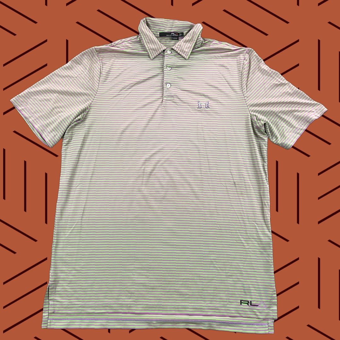 RLX Ralph Lauren RLX Ralph Lauren Polo Shirt Mens Large Green Pink National Golf Links of America Casual Short Sleeve Button Collar Size US L / EU 52-54 / 3 - 1 Thumbnail