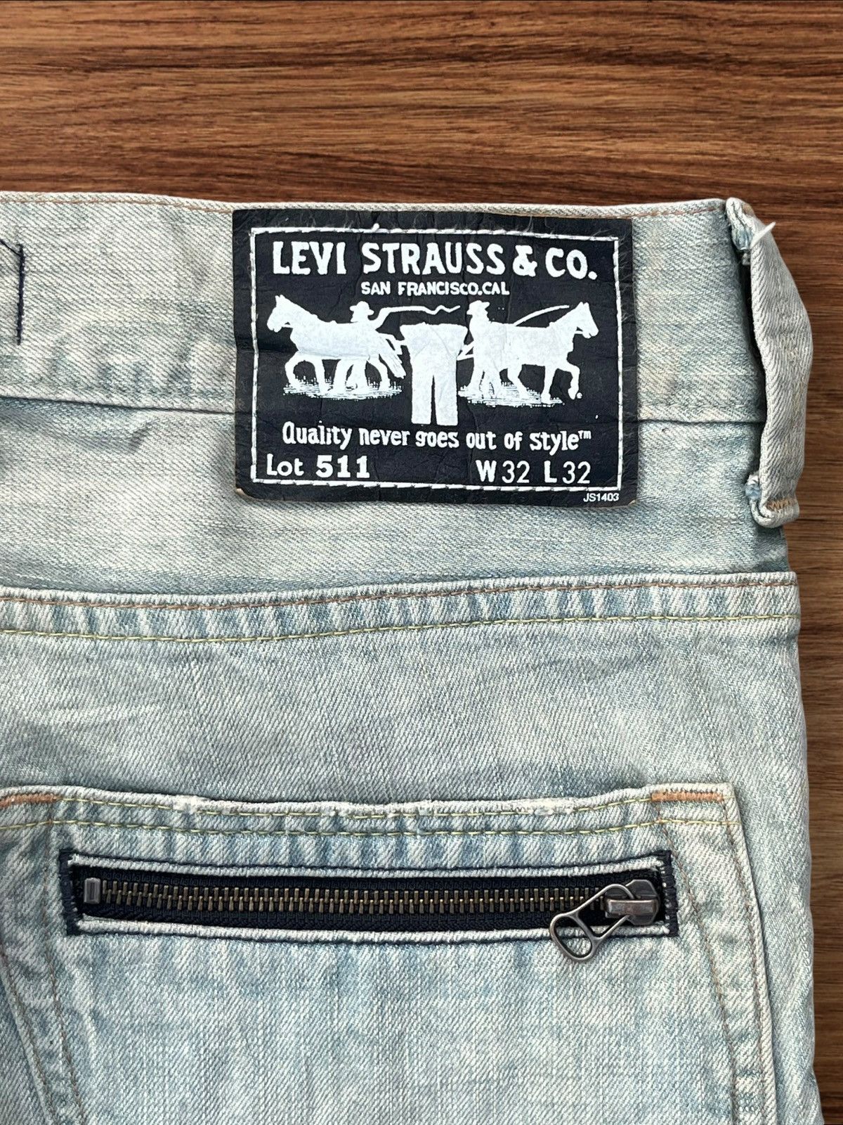 Levi's × Levi's Vintage Clothing Vintage Y2K Levi’s 511 Blue Washed Distressed Slim Fit Jeans Size US 32 / EU 48 - 11 Thumbnail